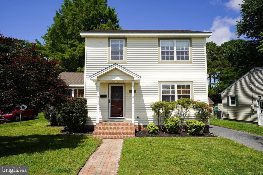 Turn-key 3BR/2BA contemporary - fresh paints, new carpeting - detached garage features a huge, finished rec room. Welcoming brick walkway to your covered porch. Hardwood floors through the spacious living room into the formal dining room w/chair-rail molding, breakfast bar opens into the kitchen. Stainless steel appliances, including a great gas-stove, deep storage closet. Small flex room w/hardwood floors + plenty of outlets functions as an efficient home office/computer room. Full bath w/tub/shower combo + laundry room w/full-sized stackable washer/dryer completes the first floor. Upstairs, primary bedroom w/new carpet, walk-in closet, attached bath that also opens to the hall. Updated full bath w/custom tile shower, oversized vanity, + LVP flooring. 2 additional bedrooms with ceiling fans, new carpet + paint. Tons of parking space on the asphalt driveway leading back to the detached garage w/1 overhead door, and a huge finished + conditioned rec room. Great location - tucked away on a residential street, but just 1.4mi to Historic Downtown Pocomoke - a charming small town with rich history, art scene, boutique shops - even its own movie theatre - public parks and boat docks, & unique restaurants on the banks of the Pocomoke River. Location qualifies for 100% Financing! 19mi to NASA Wallops Facility, 19mi to beloved Chincoteague Island, and the incredible wild horses and sandy Atlantic beaches of Assateague. Close to everything Worcester County has to offer - boating, world-class fishing, crabbing, wildlife estuaries, incredible state parks - a true paradise for nature lovers, photographers, boaters - anyone who wants to enjoy the more relaxed pace of the Eastern Shore. Just 2-3 hours to major metro areas - Virginia Beach/Norfolk, Washington DC, Baltimore, Philadelphia, NYC. Life in Worcester County is good - from the beaches to the bays & beyond! Sizes, taxes are approximate.