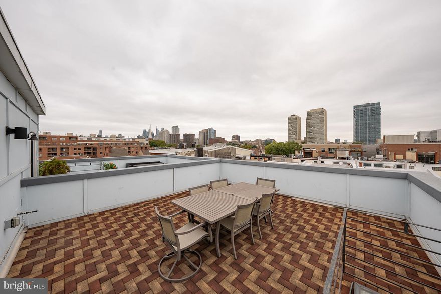 Welcome to  beautiful 110 Naudain St #4, a beautiful private condominium, nestled on a cobblestone street  in  heart of Historical Society Hill neighborhood in Philadelphia. This spacious 4 bedroom, 3 bath, home  affords several options enhancing convenient city living .  A townhouse with a view and parking.
 The main  area offers an open concept spacious living, complete with  a full gorgeous chefs  kitchen with  interesting and unique  finishes, full deep cabinetry and high end ample  countertops. All  ideally blended into a space for cooking entertaining and enjoying family meals at its best.   There is a flex room or 4th bedroom located off the main floor that affords options for a den/gym or office . The 3rd full bath is also situated on the main level.  The 2nd level has 3 great size bedrooms each having  great  and sizable closets.  
The main bedroom suite is stunning with 3 closets, a full private spa bath, double vanity and more.   
Access to the state of the art roof deck, you are greeted  by a lovely kitchenette/pilot room /bar area, convenient for entertaining while enjoying those stunning views of the city from river to river.     Whether you are sun bathing, taking in a relaxing evening in the jacuzzi, or a simple out door meal, the 360 degree views with enchant you......complete with  a 1  car gated parking space is included.   Do not  miss this opportunity to enjoy a lifestyle of convenience and charm on the very top floors of the building, providing  the top view of the city.