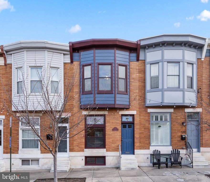 Steps from Patterson Park, this 2 bedroom 2.5 bath home sports historic hardwoods, lower level bonus room/home office, and rear patio.