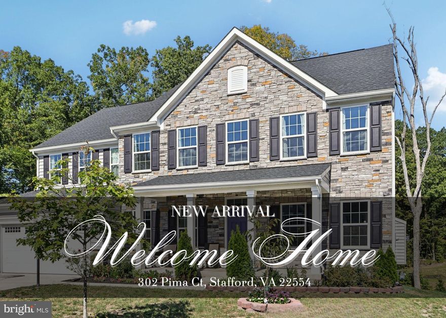 Welcome to 302 Pima Court, Stafford, VA 22554—a stunning 4-bedroom, 3-bathroom home nestled in a tranquil cul-de-sac. This beautifully designed residence offers a perfect blend of comfort and modern elegance. Step inside to discover an open-concept floor plan with a bright and airy living space, featuring large windows that flood the home with natural light. The gourmet kitchen is a chef's dream, equipped with stainless steel appliances, granite countertops, and ample cabinetry.

The expansive primary suite is a private retreat, showcasing a spacious walk-in closet and a luxurious en-suite bathroom with dual vanities and a soaking tub. The finished basement provides additional living space, ideal for a home theater, playroom, or gym. 

Outside, enjoy a well-maintained backyard that offers endless possibilities for relaxation and entertainment. A two-car garage and convenient location add to the home's appeal. Don’t miss the opportunity to make this exquisite property your own—schedule a showing today!