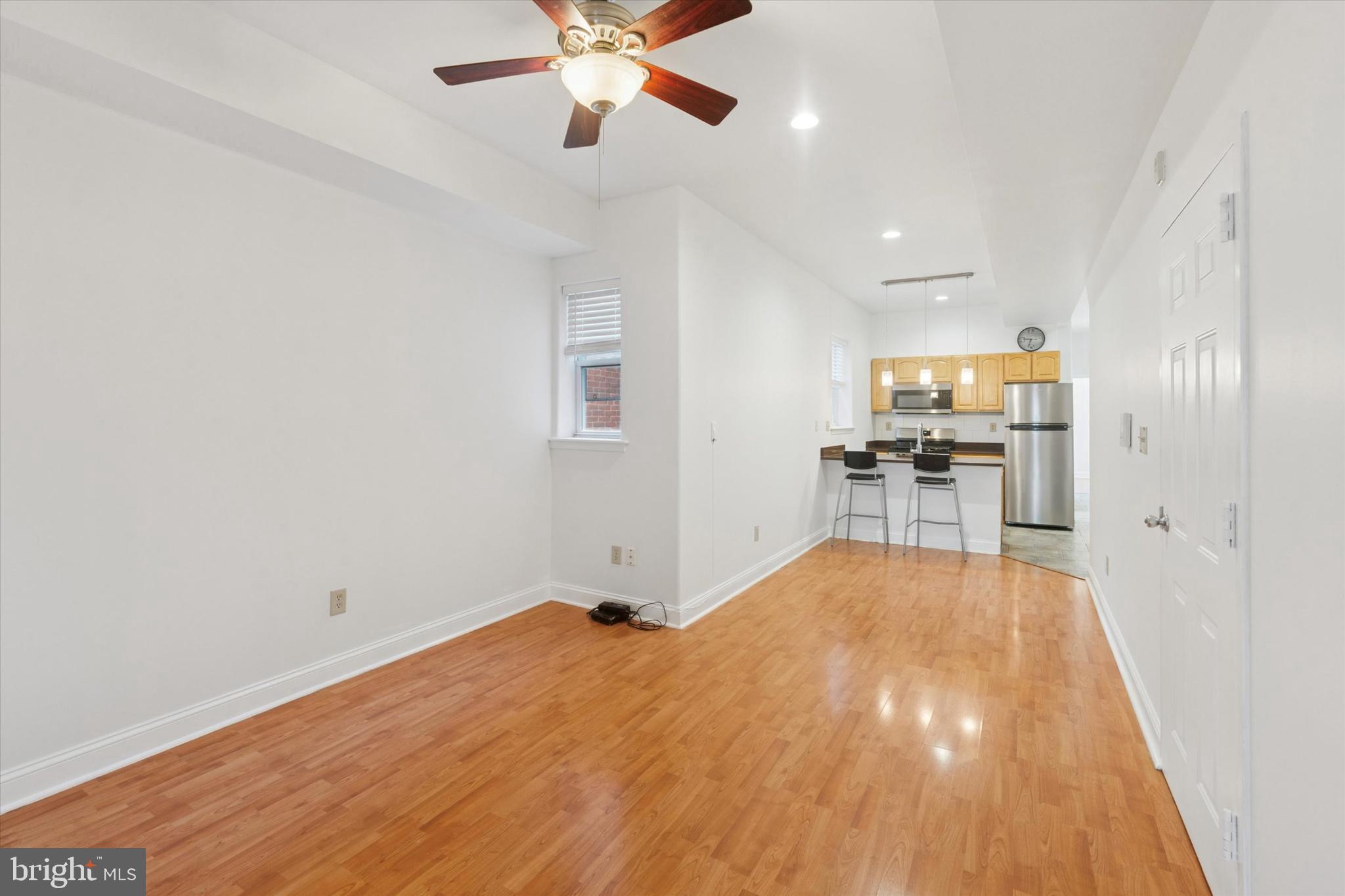 Move in ready 2 BR on South Broad St! This second floor unit is freshly painted - has hardwood floors throughout, two spacious bedrooms, a full bathroom (with bathtub!) and full kitchen with stainless steel appliance package (fridge, dishwasher, stove, and microwave!). Best yet: this unit has central air! Tenant(s) responsible for their own gas, electric, and water. Pets allowed on case by case basis. Laundromat options within walking distance! Available NOW for move in for a 12 month lease!