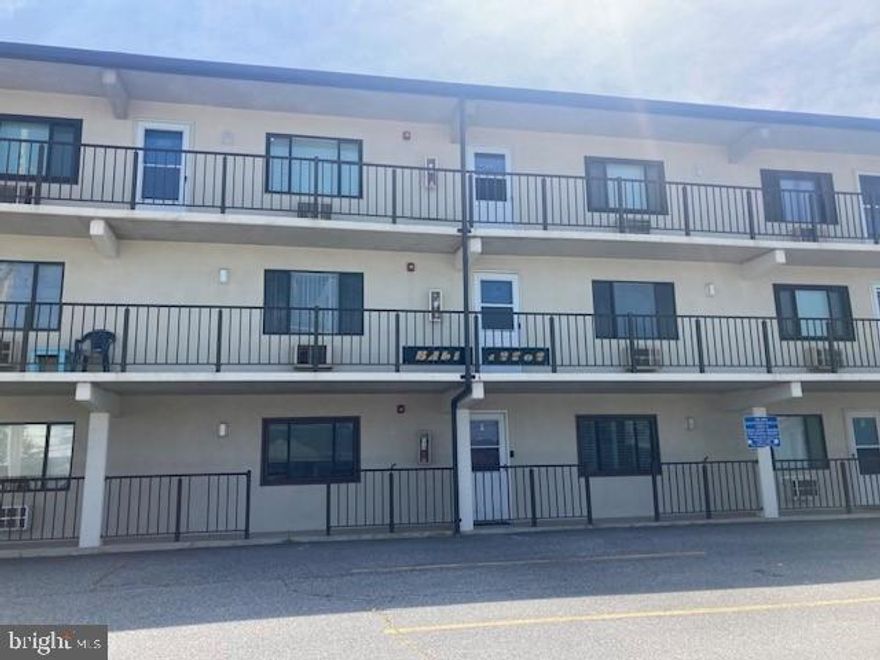 Very desirable North Ocean City location. 2nd floor with over 1,000 square feet of living space.  Currently the lowest priced ocean block 2 bedroom, 2 bath unit in town! Close to lots of restaurants and just across the street from Northside Park, so you'll a  great place to watch the fireworks! The unit is being sold "As Is" it needs some TLC but if you the have the vision, you could make this one your own beach getaway!