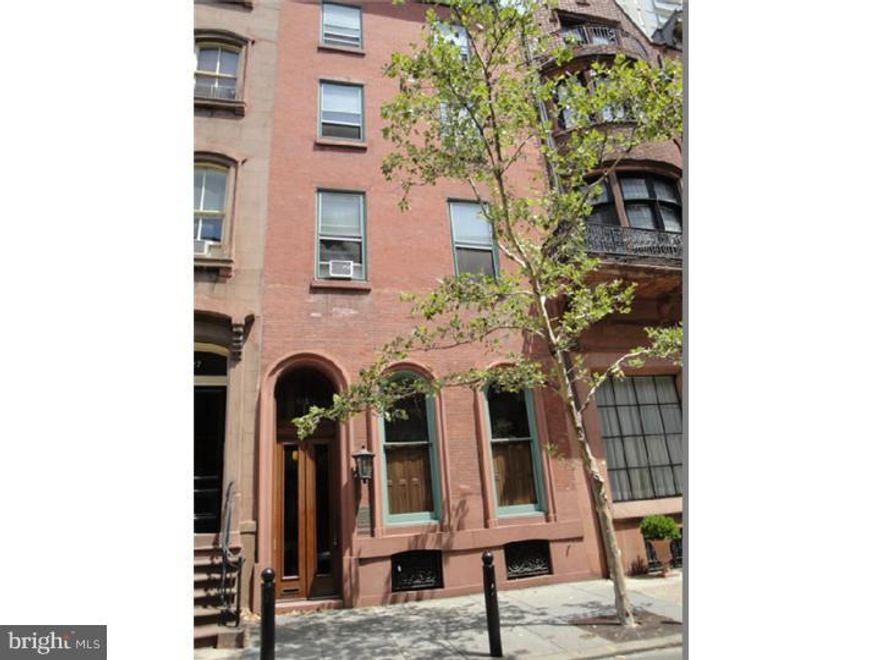 Special opportunity for investors. Rare investment property in Rittenhouse Square area. Perfect for rental income, condo conversion or return to single family use. 7 unit historic (b. 1853) multifamily in the heart of the Rittenhouse Square area. 5,050 square feet, plus a finished basement being used as office space. Parking potential. Hurry! Won't last.