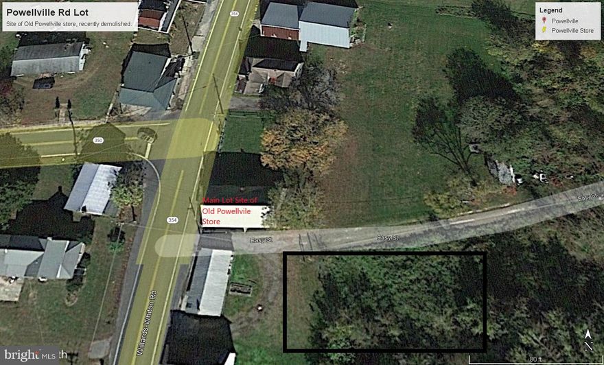 Prime Commercial Property LOCATION - LOCATION! LET'S BUILD! Site of Historic Powellville Store and Post Office. The building has recently been professionally removed and acreage cleared. HIGH TRAFFIC spot at intersection of Mt Hermon and Powellville Rd. Property consists of two parcels, One directly on Powellville Road and second half acre was annexed to provide septic field for old Post Office and Powellville Store. Great exposure for Retail business. Enormous amount of traffic passes by this intersection. Centralized location - 10 minutes to RT 50. 15 minutes to Salisbury or Berlin. 20 minutes to Ocean City or Delaware Beaches.