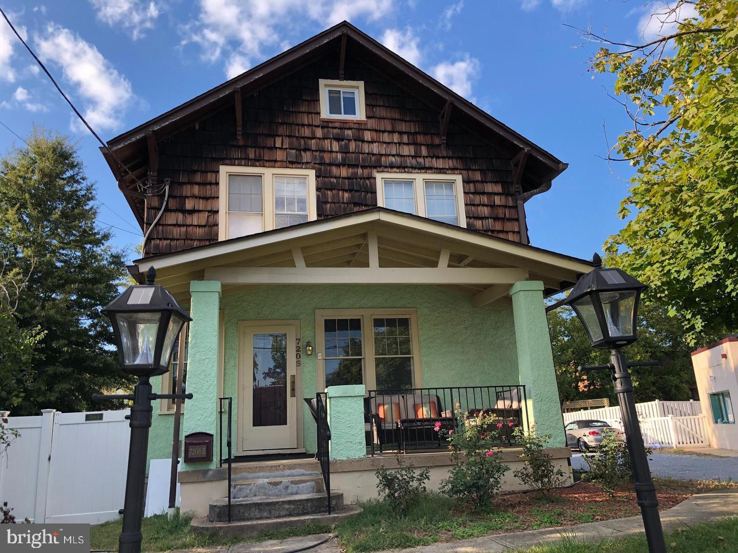 This is a 1BR lower level unit that can be used as residential or commercial in the Historic District of the City of Takoma Park and is superb for walkability - stroll to Takoma Food Cooperative, Spring Mill Bakery, Butcher, Exercise Center, Mail Center, Hair Salon, Restaurants, & Metro! Walk to the Town Hall and Library. On the bus line, this is a lower-level garden unit w/private entrance & good windows-Modern 1BR w/fireplace, CAC. Large living room with an impressive Fireplace mantel. and recent engineered floors. The owner will consider a small pet(s) on a case-by-case basis & there is a small shared yard for your unit - possible bike storage in the shed. Modern table space kitchen w/gas stove, dishwasher, & disposal. Washer/Dryer in unit! Free 2-hour parking is currently allowed across the street on the Takoma Coop Lot. The Landlord will allow parking behind the building from 6 pm to 7 am on weekdays and all day on the weekends and National Holidays. The tenant pays 1/3 of the gas, electricity, and water/sewer for the property (around $100 per month). Free internet/Wireless is included in the rent. 7206 #A is also for rent and also mixed-use zoning - that has 4BR 3.5 BA rented for $4200 pm plus 2/3 of utilities. MLS: MDMC2181918