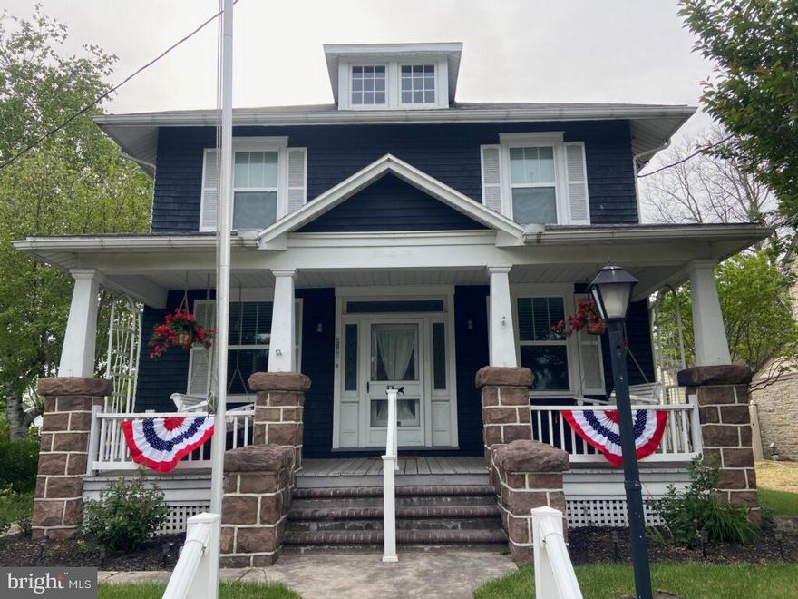 This is an ENTERTAINERS DREAM!! Features include 4 bedrooms, 2 full baths, 1st floor Laundry/Mud room. Kitchen boasts crown molding, granite counter tops, stainless steel appliances and ceramic tile back-splash. Nice size bedrooms and attic which could be refinished. Back yard has a well laid out patio, fenced, in-ground pool with a separate entrance into mud room and bath. Five (5) car detached garages in rear of home. Enjoy your summer evenings sitting by the pool or on the front porch. Minutes away from I83 and Rt 30. Must see to appreciate all it has to offer, schedule a private viewing today!!