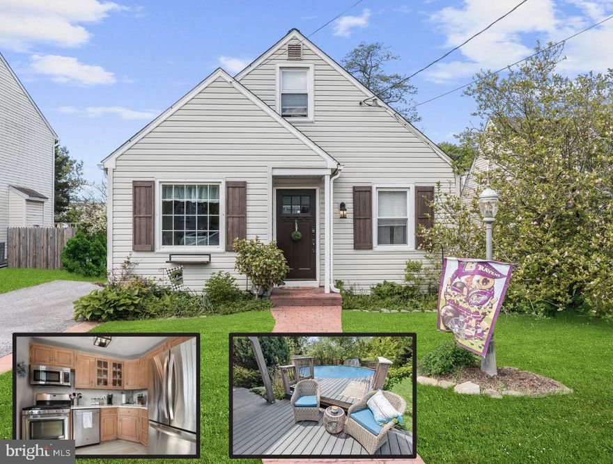 Seller will consider all reasonable offers. Enchanting Cape Cod nestled on exquisitely landscaped grounds perfectly sited on a non-through street in Parkville just waiting for you to call it home!  Experience the natural light streaming through the living room accented with plush carpet that extends a gracious welcome to all that enter.  The heart of the home is the kitchen boasting modern laminate plank floors, stainless steel appliances highlighted by a bespoke backsplash, display cabinetry, and gorgeous quartz counters where meals can joyously be prepared and shared in the cozy dining area embellished with custom corner built-ins.   The primary bedroom, complemented by rich hardwood floors, the second spacious bedroom, and an elegant full bath complete the tranquil main-level sleeping quarters. Relax and unwind in the upper-level loft extending a third bedroom with plenty of space to set up an office! The laundry area finishes the flexible upper level. Experience the private backyard paradise spotlighted by an impressive gazebo, generously sized composite deck, refreshing above-ground pool, and lush rear lawn for even s’more summer fun! This home is a must-see and won’t last long.  Parkville has several spots where you can enjoy sports and nature such as Double Rock and Belmont parks.  It’s easy to reach Baltimore by car as it’s only 7 miles away.  The main artery in town, Harford Road, has everything you need in one location.  Major commuter routes include I-95, I-695 and US-Rt. 1.