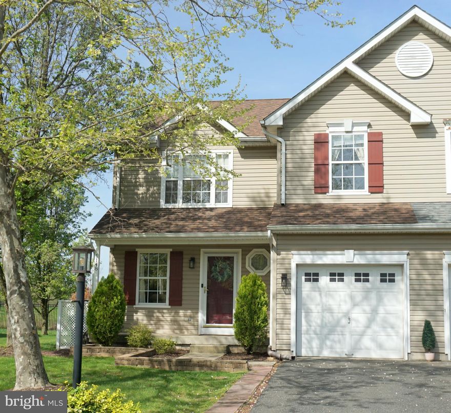 SPARKLING CLEAN AND MOVE-IN READY! This meticulously maintained twin home features numerous upgrades and improvements.  The main level includes a formal living room and dining room with gleaming HARDWOOD FLOORS.  The efficient modern kitchen boasts STAINLESS STEEL APPLIANCES, newer gas range, pantry, and under-cabinet lighting.   Sunlight streams through the FLEX ROOM which is located beyond the dining room and kitchen, provides access to the patio through a sliding glass door; and could be used as a family room, office, or play room.  A NEWER VANITY AND COMMODE complete the first floor power room.  The primary en suite features WALK-IN CLOSET WITH ORGANIZERS, and private bath with NEWER TUB/SHOWER.  Second floor laundry with organizers.  Make memories together in the lower level recreation/family room with BAR AREA; or complete your work day in the OFFICE AREA.  Additional recent improvements and enhancements include:  NEWER HEATING SYSTEM (2023); NEWER A/C (2018); NEW SHED ROOF (2023; NEWER ROOF ON HOME (2018); NEWER LOWER LEVEL FLOORING (2019); NEWER PATIO (2019); NEW GAS RANGE (2024); NEWER FRONT SIDEWALKS AND LANDSCAPING; NEWER LIGHT FIXTURES.  Lots of lower level storage,  one-car garage, utility shed, and large rear yard with private view complete the picture.  Make your appointment today to view this wonderful home!