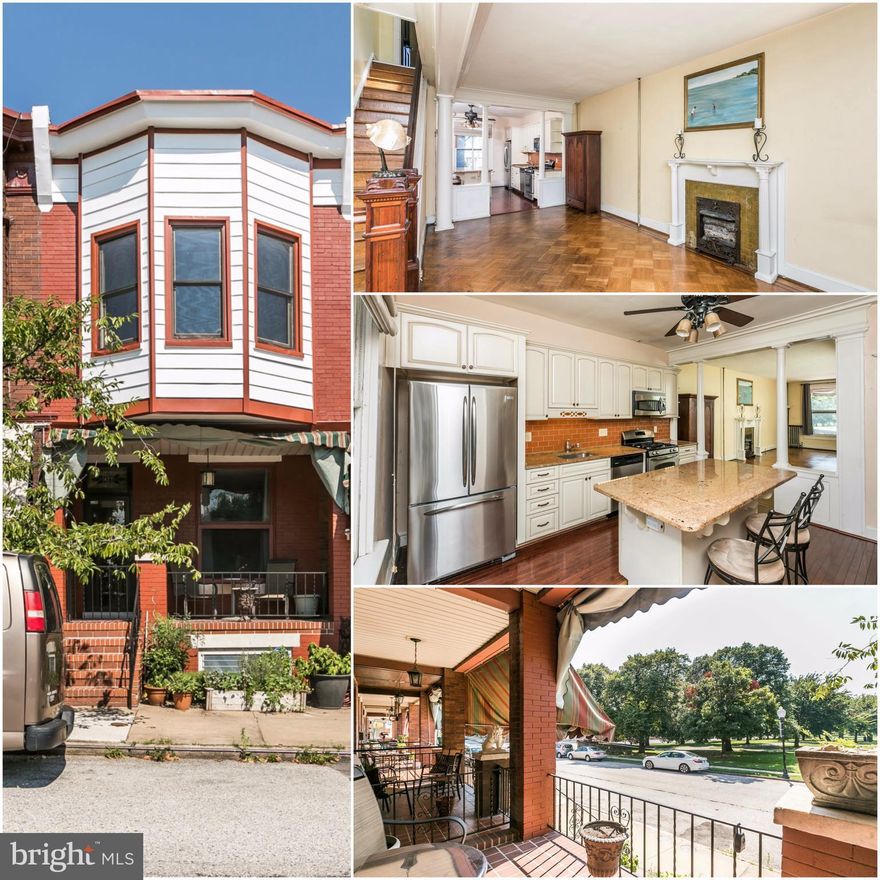 Amazing park front location filled with original features & charm. Tasteful updates to bathroom & kitchen- granite counters with breakfast bar, SS appliances & wood cabinets- plus A/C added to provide modern amenities to a classic home. Large front bedroom overlooks park and has walk in closet w/ washer/dryer - could be converted to master bath/ 3rd bed. Enjoy the city's best park from your porch.