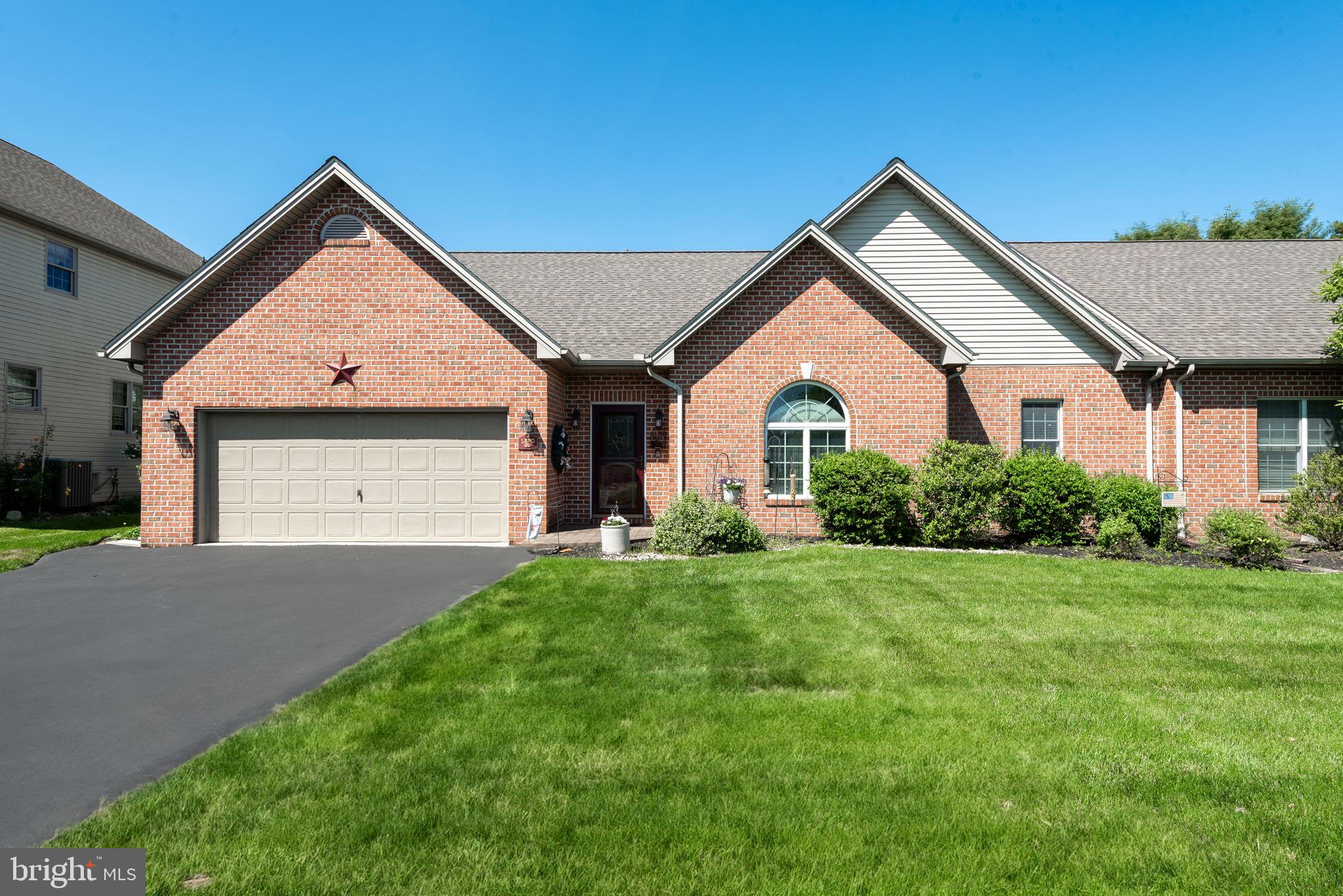 First floor living at it's finest! This 3 bed/2 bath ranch style home has been lovingly maintained by the same owner since 1998, which speaks volumes about both the home and the community. Major updates include recent roof (2024) and updated HVAC (2017). Spacious kitchen shines w/abundant natural morning light. Combination dining/living room is a generous space that could serve multiple purposes. The primary suite is a comfortable escape with bedroom, walk in closet, and private bath. The primary bath is highlighted with a jetted tub and a separate shower plus a dual sink vanity. Two additional bedrooms and another full bath are located on the main level in this thoughtful floor plan. Main level laundry room comes complete with a washer and dryer. Useful two car garage. Home also comes equipped with a generator for extra piece of mind. A low association fee of $255 per year is an extra bonus in this well established community. Reach out today to call this house your new home!