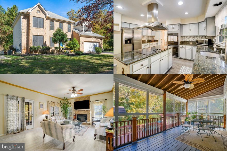 This stunning brick front Colonial home is a true sanctuary, nestled in a quiet, family-friendly neighborhood. The heart of the home—a chef's kitchen—welcomes you with its center island, cooktop, double wall ovens, and gorgeous granite countertops. The tiled backsplash adds a touch of elegance, making it perfect for cooking up family meals or entertaining friends.

Formal living and dining rooms exude sophistication, while the cozy family room, complete with a warm fireplace, invites relaxation after a long day.

The grand primary suite is a true retreat, boasting soaring cathedral ceilings. The spa-like primary bath is a slice of paradise, featuring dual vanity sinks, a jetted tub for soaking away stress, a separate shower, and a skylight that fills the space with natural light. Upper-level laundry adds convenience, making daily tasks a breeze.

The fully finished basement is an entertainer's dream, offering a full bar, game room, bonus room, and an additional full bath—perfect for hosting movie nights or game days.

Outside, your personal oasis awaits: a covered screened deck with a ceiling fan for warm evenings, an outdoor deck with a charming pergola, and a paver patio ideal for gatherings. The large detached workshop can easily become a Man-Cave or She-Shed, complete with water, electricity, a full kitchen, and ample space for hobbies.

Located just minutes from the Beltway, National Harbor, DC, and Northern Virginia, this home is not just a place to live; it’s a place to create memories and enjoy life to the fullest.

Accept Back up Offers