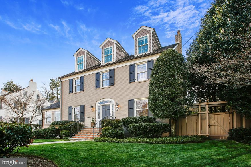 This elegant and stately colonial sits high on a prime site in a beautiful neighborhood in Country Club Hills. With almost 5000sf of living spread over 4 levels, 6 BDs and 5.5 BAs give you plenty of space to work at home or entertain.  Walk into the foyer and see the separate dining and living rooms that flank the center hall with dramatic light fixtures, hard wood floors, coffered ceilings, crown molding and chair rail. This expanded home melts a traditional layout with an open floor plan. *** Spectacular updated gourmet kitchen. New light fixtures above the large island showcase the high-end Calacatta Laza Quartz countertops and backsplash. 6 burner GE Monogram range and hood, Subzero fridge, and a Thermador dishwasher make this a chef’s dream kitchen.  Custom pantry closets and tons of cabinetry give you more than ample storage. There is even room for large table.  The kitchen opens to a step-down family room with 9ft ceilings and 1 of 4 fireplaces. 2 sets of French doors open to the garden and outdoor entertainment area. The flagstone patio has a gas hook for your grill or fire pit and plenty of space for outdoor dining. Beautifully landscaped and hardscaped to create a private oasis with terraced levels leading to the lovely upper lawn.    Go back inside through the 3rd set of French doors and step into the library where the raised ceiling and wood beams seem to give the space both an airy and cozy feel. 6 bedrooms can be found on the top 2 floors.  The Primary suite has a raised ceiling with wood beams, a fireplace and a heart-stopping, completely renovated Primary bathroom. Stunning Italian imported Porcelain Calacatta tile surrounds the architectural stand-alone tub. Dual vanities with Grohe faucets and Exotic Carrera Quartz countertops.  The Primary suite has 2 walk-in closets.  1 of 2 laundry sites can be found in the Primary suite.  Don’t want 2 laundry rooms? Use the lower-level laundry room and now you can have a 3rd walk in closet option. 3 more generous-sized bedrooms and a hall bath are on this level including a large bedroom with en-suite. Go to the 3rd floor and you have options galore!  2 more bedrooms or if you choose, use one or both as office space or perhaps, an au pair suite.  Located on the 3rd level is a full bath with bead board and an upgraded Calacatta Ida Quartz countertop.  The lower level has the 4th fireplace, built ins, a laundry room, storage room, bonus room, a full bathroom and access to the 1 car garage.