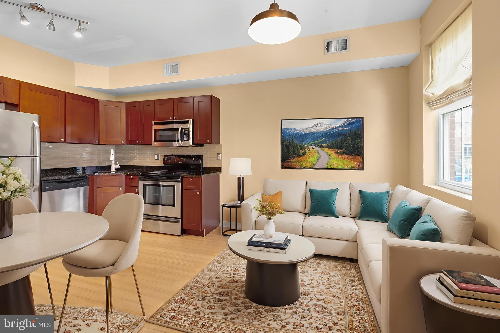 Available NOW | Leasing Special: $1,845/month for a 12 month lease or $1,745/month for a 24 month lease!
Welcome to 909 N 19th St #B with 1 OFF-STREET PARKING SPOT! This lovely 2 bedroom + Den, 2 bathroom condominium is located on the top floors of a beautiful rowhome in Francisville. Enter into the main living space with hardwood floors in the kitchen & dining area, and wall-to-wall carpeting in the separate living room with the 1st full bathroom in between. Your kitchen is equipped with granite countertops, tiled backsplash, stunning cherry cabinets, and stainless steel appliances including refrigerator, stove, dishwasher, garbage disposal, and microwave. Right off of the kitchen is the perfect area for a dining table, sun-soaked from the street-facing windows. Continue through the unit to view your 2 sizable bedrooms and another full bathroom. The bedrooms offer plush wall-to-wall carpeting, big windows, walk-in closets, and ceiling fans for year-round comfort. Your bathroom is located off the hall and boasts a medicine cabinet, granite-topped vanity, and tiled shower-tub combo. There is also a closet in the hallway which has a stackable washer & dryer unit for added convenience. Enjoy 1 off-street parking spot in the back of the building. Schedule a tour today!
Lease Terms:
Generally, 1st month, 12th month, and 1 month security deposit due at, or prior to, lease signing. Other terms may be required by Landlord. $55 application fee per applicant. Strictly no pets. Cold water and 1 off-street parking spot are included. Tenants responsible for: electricity are cable/internet. Landlord Requirements: Applicants to make 3x the monthly rent in verifiable net income, credit history to be considered (i.e. no active collections), no evictions within the past 4 years, and must have a verifiable rental history with on-time rental payments. Exceptions to this criteria may exist under the law and will be considered. Cosigners accepted.