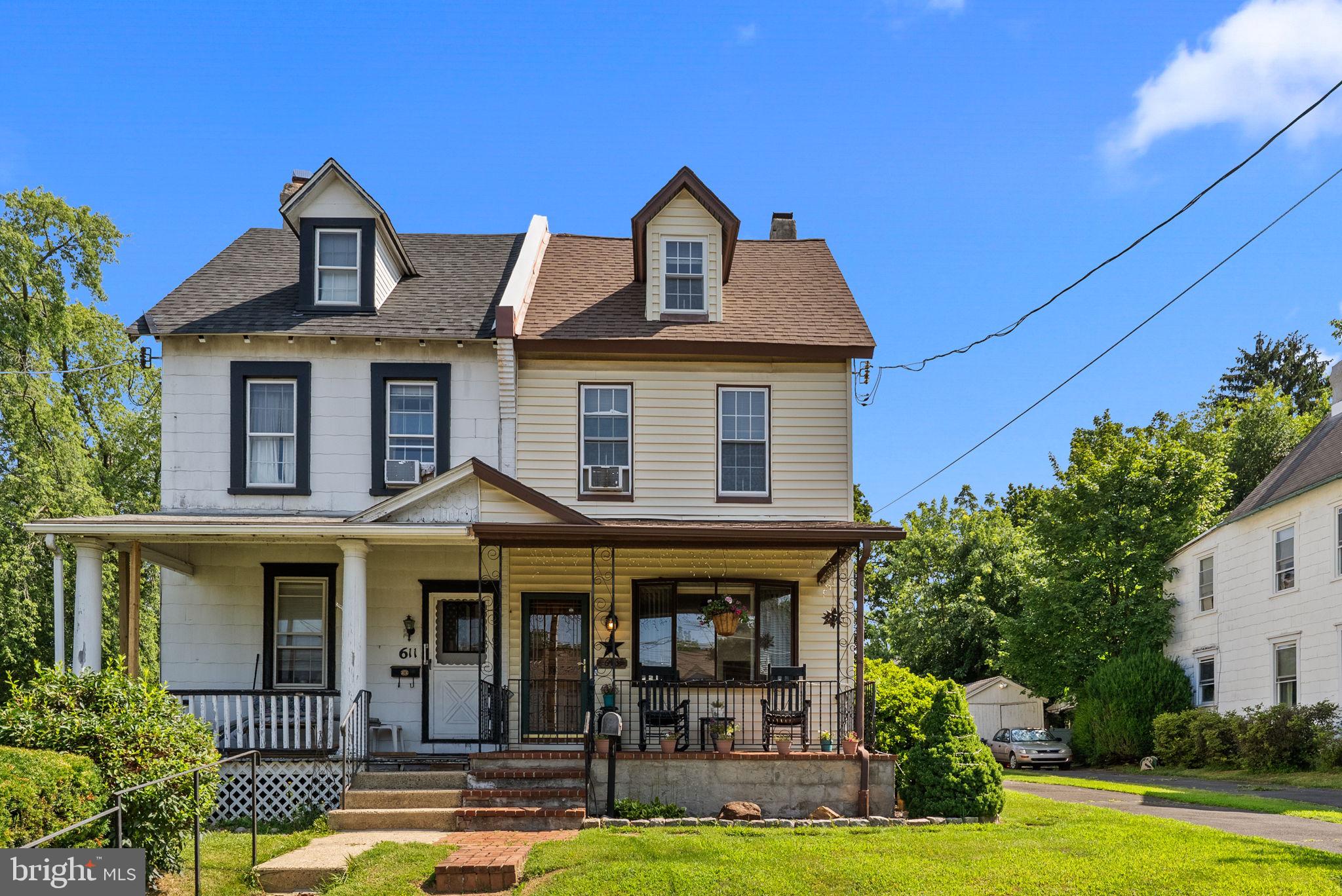 Welcome to 613 Poquessing Avenue – Charm, Comfort & Space in the Heart of Northeast Philadelphia!
From the moment you arrive, this lovingly maintained twin home impresses with its inviting covered front porch—the perfect spot to enjoy your morning coffee or unwind at sunset. Don't miss a peak at the new 30-year roof, newly installed in 2023. Step inside to a bright and airy open-concept living and dining area, where hardwood floors, ceiling fans, and charming accents create a cozy yet functional space. The flow continues into a dedicated dining room, painted in a calming blue with natural wood finishes that provide warmth and character alongside your gas burning fireplace and brick accent walls. The home features 1800 sq feet of living space that includes 3 bedrooms and 1.5 baths. On the second floor, you’ll find two generously sized bedrooms with ample natural light and closet space all with fresh painted halls. These bedrooms are serviced by a large full bathroom with tons of natural light. The third bedroom is on its own private level, ideal for guests, a home office, or a quiet retreat. The finished basement is a true bonus—complete with a wet bar, open lounge space, and plenty of room for entertaining, working out, or relaxing. This level is made complete with a dedicated laundry area that is large enough for both extra storage and housing your water heater and recently serviced and updated electrical box. Step outside and discover a lush, fenced backyard oasis including a covered patio. With vibrant landscaping, mature trees, a fire pit area, and a large, detached garage, this yard is perfect for entertaining, gardening, or play. A charming shed adds additional storage or could serve as a rustic hangout.
✨ Additional Features:
Straight-through, open layout
Updated neutral paint and flooring
Gas cooking and plenty of kitchen cabinetry
Detached garage with private driveway access
Convenient main-level powder room
Close to schools, shopping, public transit & major highways