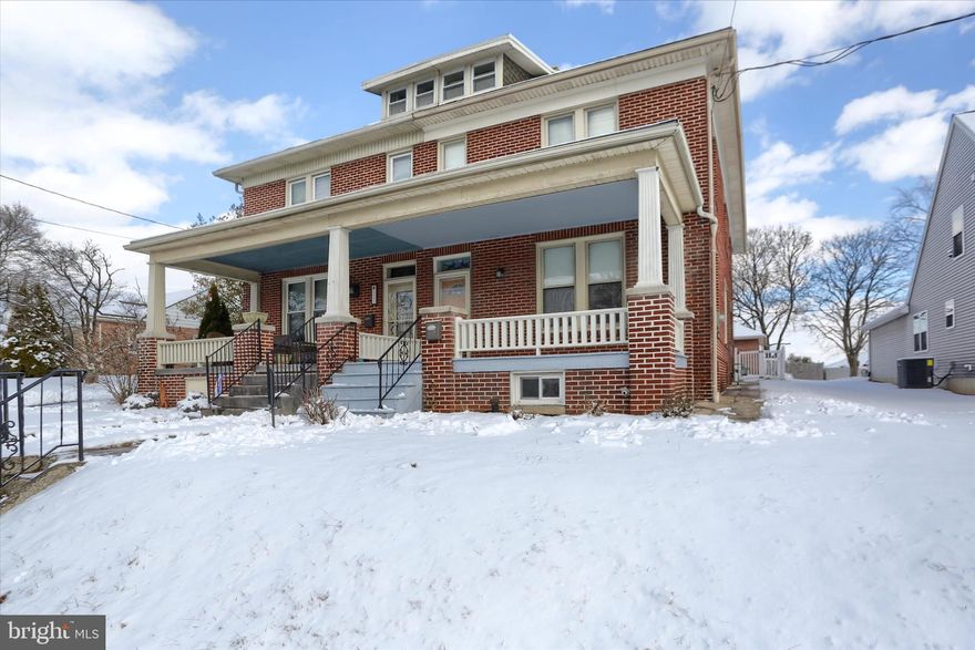 CHARACTER is written all over this house! Semi-detached brick home with gorgeous woodwork inside! Home offers inviting front porch for relaxing, foyer entrance with living room, dining room, kitchen with new counters, sink, faucet, stainless steel appliances, new flooring and paint throughout, plus first floor laundry and half bath. Deck for additional enjoyment of the fully privacy fenced in yard with brick 2 car detached garage.  Second floor offers 3 bedrooms and a full bath, plus balcony overlooking the yard. Need more space? Check out the finished third floor level! With a new roof, plus full basement, you won't want to miss this one! Schedule your private showing today!
