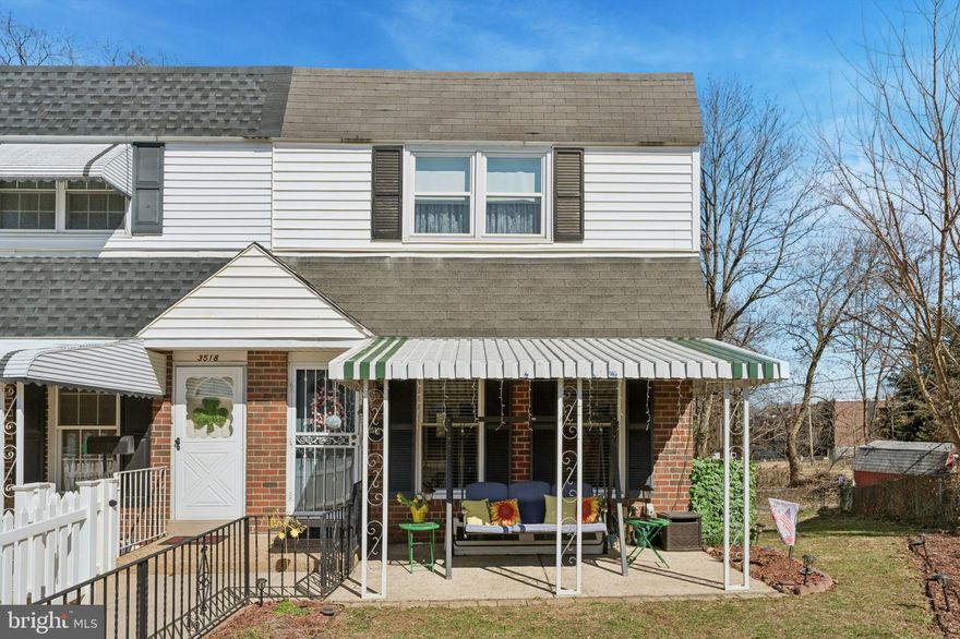 . Welcome to this charming end of row home in desirable Morrell Park. As you enter, beautiful hardwood floors shine in abundance of natural sunlight, creating a warm inviting atmosphere. The first floor offers a spacious living room, dining room and kitchen, plus a bright bonus sunroom that adds valuable extra space. Step outside to the rear deck and enjoy the outdoors. The home also features a convenient half bath on the first floor. 
Upstairs you will find three generously sized bedrooms with ample closet space and a full hallway bath. The partially finished basement adds additional living space for a family room, playroom or home office. Lovely gardens complete this wonderful home. Ideally located near schools, hospitals, shopping and dining and easy access to major roadways.  Make your appointment today