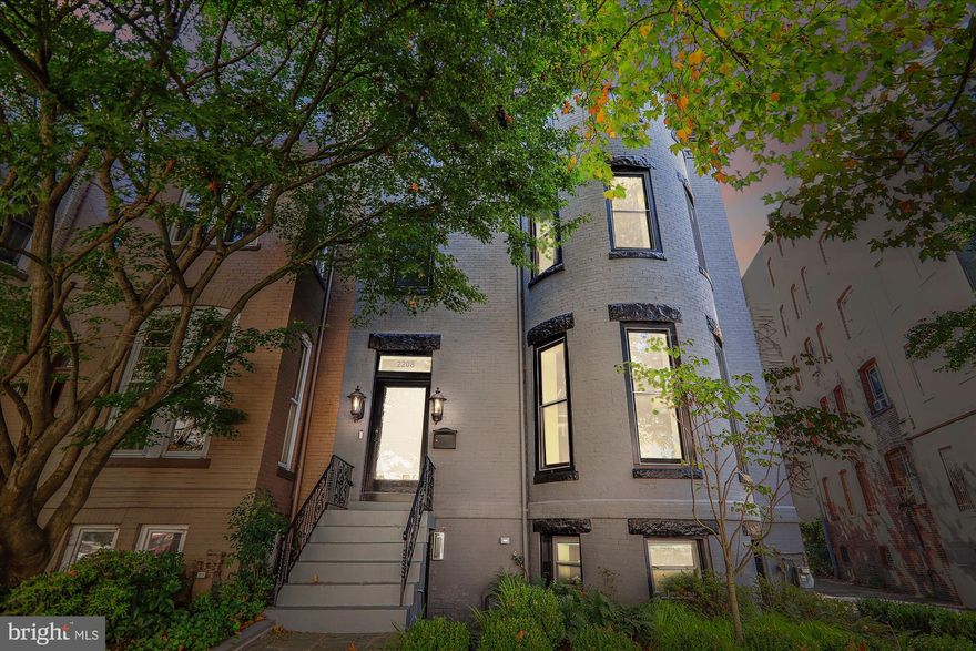 Take in the majesty of this beautifully updated row home built in 1900! This 4 level, 5 bedroom, 5.5 bathroom, approx: 4,500 sqft home, offers not only luxury but complete functionality. As soon as you step in you are in utter luxury. From the foyer you are invited in the family room with high, coffered ceilings that sweep into your dining room. Perfect for working from home is your office off your dining room with gorgeous pocket doors and fire place. This home is an entertainer’s dream with a large kitchen with skylights, upgraded appliances and deck right off the kitchen. A beautiful feature is your private parking with driveway and garage door right off your kitchen. Third level you have your spacious primary suite with a fireplace and roomy primary bath with a stand up shower. In your hallway you have laundry and a full bath equipped with a stand alone tub perfect for baths after a long day. One of the crowning jewels of this home is the closet that you have to see to believe, with a terrace right off the room. On the fourth floor you are met with 3 bedrooms and 2 full baths that are all very spacious. This home is great for renting out the basement as well with its own separate entrance, bedroom, full bathroom and separate laundry. Everything has been meticulously thought of in this home! You are 1 block from Embassy Row in a prime location in NW Washington DC near amenities and 3 blocks from Dupont Circle Metro Station. Also steps from shops and restaurants in West End, Foggy Bottom, Georgetown and Adams Morgan neighborhoods. This one you don’t want to miss!