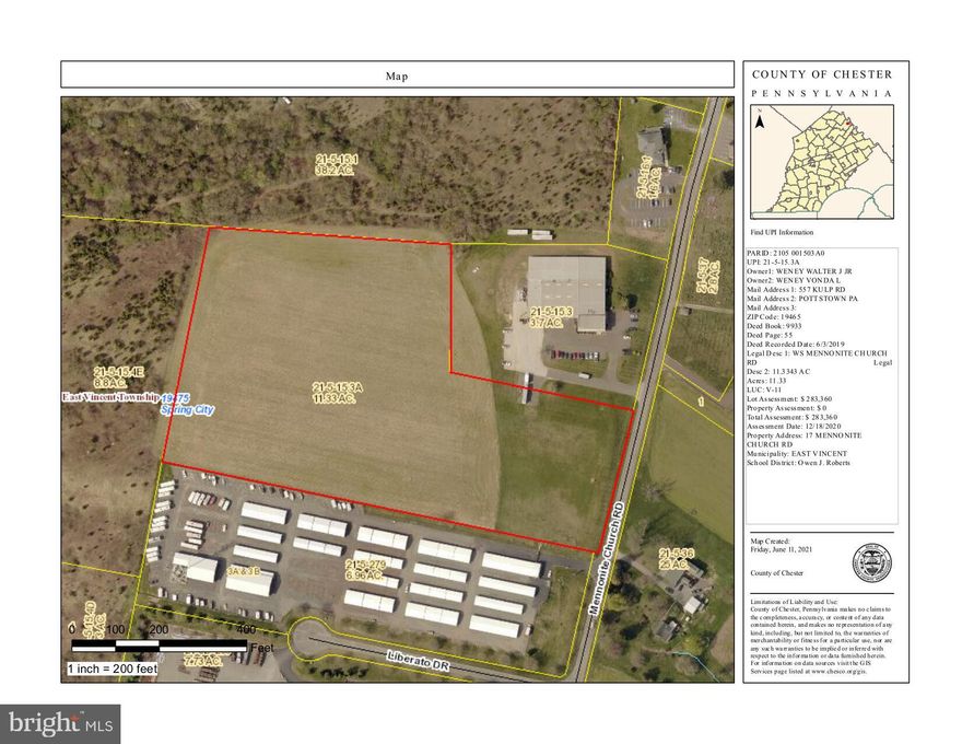 *Zoned General Industrial (GI)
*Public water available along the frontage, public sewer is near the corner of
the property (see township note)
*There is an existing stormwater management basin on-site that services
the adjacent building and will need to be incorporated in future
development plans with the proper future easement with S&W Performance
Group in the adjacent building
*There is an existing paved turnaround area used by the adjacent building
(S&W Performance Group) within the 11 acre boundaries which will can
remain (with a future easement) or can be removed
*This site is located close to Route 724 and abuts the “Jones Motor” site to
the rear – located between S & W Performance Group and Sentinel Self
Storage facility
*Seller will allow Buyer to obtain the required development approvals
subject to mutually acceptable time milestones and deposits