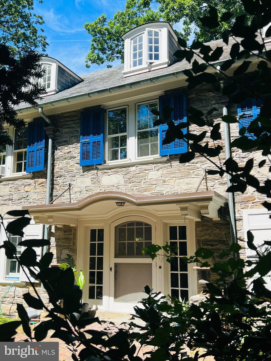 This home requires cosmetic renovations, including interior painting, wallpaper removal and a new updated kitchen to your liking and to suit your needs. There is some knob & tube wiring and there is no central air. 
However, built in 1916, architectural details abound in this Merion Station home. Unlike the standard “2x4 plywood structure” homes, this unique and grand home boasts 2 ft thick solid stone masonry walls, deep window sills, and turn of the century Colonial construction quality. Situated on a tree-lined street, 3 minutes walk to Merion Train Station, 15 minutes train ride to 30th Street train Station, minutes to Center City, 5 minutes walk to Award Winning Merion Elementary, Merion Botanical Garden and walkable to Downtown Narberth. This classic stone colonial offers 5 great sized bedrooms, an additional den/study that could be used as an office or a baby room, 4 full and 1 half baths. The home has been recently repointed throughout. New water heater, new driveway, new copper dormers, newer overhang roofs. Duct work and wiring for central air is in place ready for the unit to be added. Estimate available upon request. The combination of a premier location,  highest quality construction, great curb appeal and meticulous maintenance equate to a tremendous value.