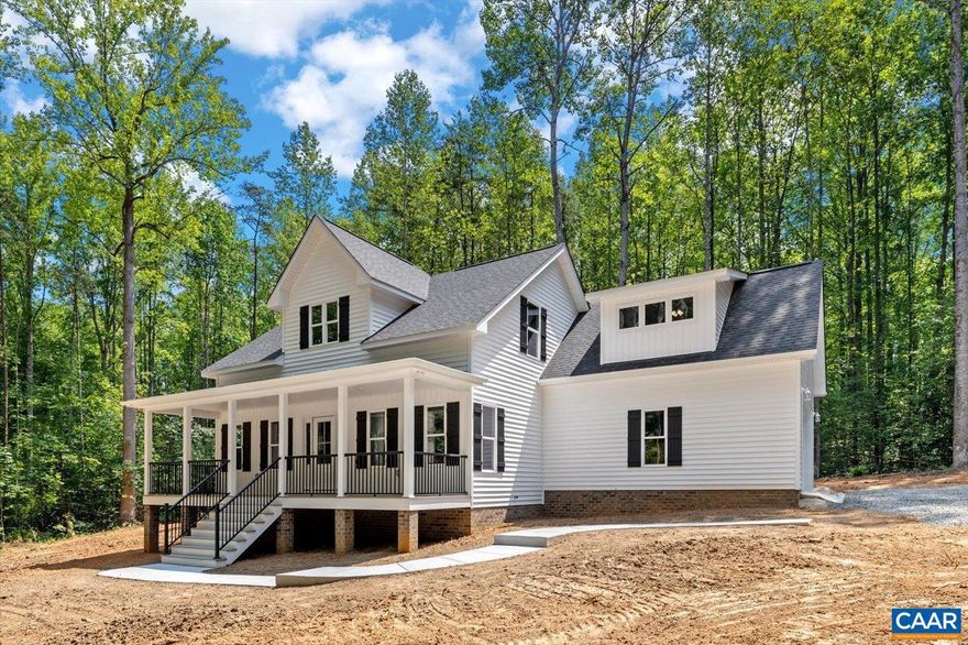 Perfection awaits at this Lake Anna access home! Construction100% complete, just pack your bags! Nestled among the trees, and just a short walk to the water! With almost 2,400sqft, there's plenty of room to spread out, entertain, or market the home for the ideal vacation rental. Country front porch, open concept floorplan, LVP flooring throughout, and 9ft ceilings. Gather around the center island in the stunning kitchen and admire the beautiful quartz counters, tiled backsplash, and custom trimmed woodwork. Main level primary bedroom with stylish ensuite, custom brushed hardware, and a gorgeous tiled shower. Upstairs features three additional bedrooms (one NTC, septic is a 3 bedroom), and second full bath. Both the front porch and the covered back deck feature durable PVC. Attached 2 car garage. Perfect mudroom area with the builders signature custom bench. Located on the private side of Lake Anna, Eagles Cove has just a handful of homes that share a private common area, boat launch and day slips for convenience. No HOA! Want more amenities? After closing, if available, you can purchase your own deeded boat slip at Elk Creek Landing and enjoy the multitude of amenities just across the street! More info available upon request!,Quartz Counter,White Cabinets