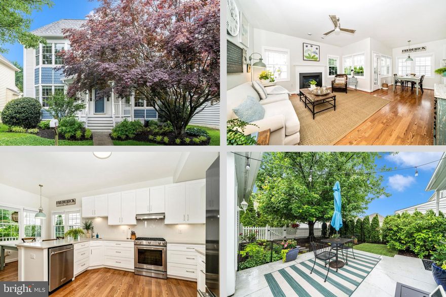 Welcome home to 2447 Merchant Street! This stunning  move-in ready 3 bedroom 3 1/2 bathroom home offers optional one-level living with incredible designer renovations that will have you wanting to call this house, home! Stepping in off of your inviting covered front porch you have your main level featuring your formal living room and dining room, incredible fully renovated kitchen (2023), breakfast area, family room with a cozy gas burning fireplace, convenient laundry and guest half bath. The main level also features your primary suite with a spacious walk-in closet and an amazing spa-inspired private full bath (2024). Making your way to the upper level you will find two generous-sized bedrooms and full hall bath. Next, we travel to your lower level which offers a large finished rec room, additional full bath, and an enormous storage and utility room. Last but not least you'll step outside to your private haven with a covered rear porch, patio with hot tub, and fenced garden alongside your spacious detached two-car garage. Beyond all of the wonderful renovations you can see, the home also offers a newer roof, gutters with leaf guards, HVAC system, humidifier, sump pump and water heater. The only thing left for you to do is move in! Once you're here you can enjoy the amazing amenities Wormans Mill has to offer which include restaurants, shopping, live music, a clubhouse with a fitness room and library, swimming pool, tennis/pickleball courts, a putting green, miles of walking trails and so much more! Don't miss your chance to call this amazing house your very own!