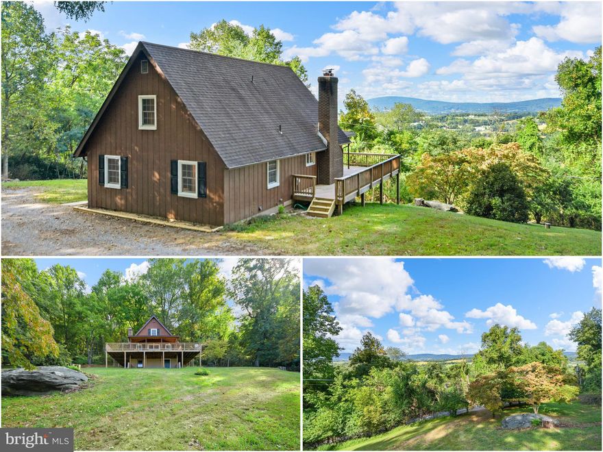 Privacy abounds this 3.82 acre oasis!  Breathtaking million dollar views in all directions!   Wildlife galore!  It is rare to come by a property that offers privacy and seclusion, valley and mountain views, and the opportunity to watch these sunrises and sunsets from a wraparound deck as well as wildlife AND also be just minutes to conveniences such as I70, RT 40, Myersville, Middletown etc.   Your very own mountain resort that puts you in mind of a cabin in the Smoky Mountains. This mountain Aframe chalet was renovated in 2013/14 to include all new kitchen with SS appliances, new windows, new architectural roof, new baths, new  six panel doors, new deck, new gutters, new exterior doors and slider, laminate waterproof wood look flooring, hardware, fixtures, etc... then recently in 2022/23 a new hot water heater, new well pump, new interior paint, and deck  sanded and power washed.   This chalet style home sets you apart from the rest with it's unique style.  Open concept feel floor plan with vaulted ceilings, large windows, slider leading to the wraparound deck, two bedrooms on main level share a full bath, upper level owners private from the main level has a full bath,  family room open to kitchen has a beautiful stone fireplace with wood burning woodstove (current owners heat with wood and energy cost are very low) Central AC so that if new owners choose to update to a heat pump at some point the duct work is in place,  lower level is unfinished but can add an abundance of living space if finished in future - there is also a wood stove insert lower level.   The deck is an amazing entertainment space but what's even better is it is partially covered for dining or opportunity to still enjoy during rain and snow storms.  Don't delay - this one won't last.  This one is available immediately as well so you can be enjoying your Fall morning coffee to the sunrise or evening wine admiring the sunsets.  Middletown Middle and High Schools.  New riser on septic tank - 2023.  Stainless chimney liner - 2015.  Professional pics 9/5 expected market 9/7.  Offers in hand.  Offer deadline set for Tuesday 9/19/23 @ 12pm.  Highest & best.  Presenting that evening .