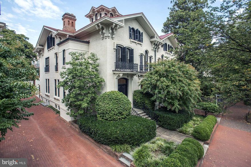 This Bracketed Italianate residence was built in 1868 by Henry Cooke, DC's first mayor. Located on Cooke's Row, 3023 Q was Cooke's own residence and boasts numerous original architectural details including the grand three-story curved staircase. This home is graced with 13 foot ceilings on the main level, seven bedrooms, five full bathrooms, five fireplaces and off-street parking with garage.