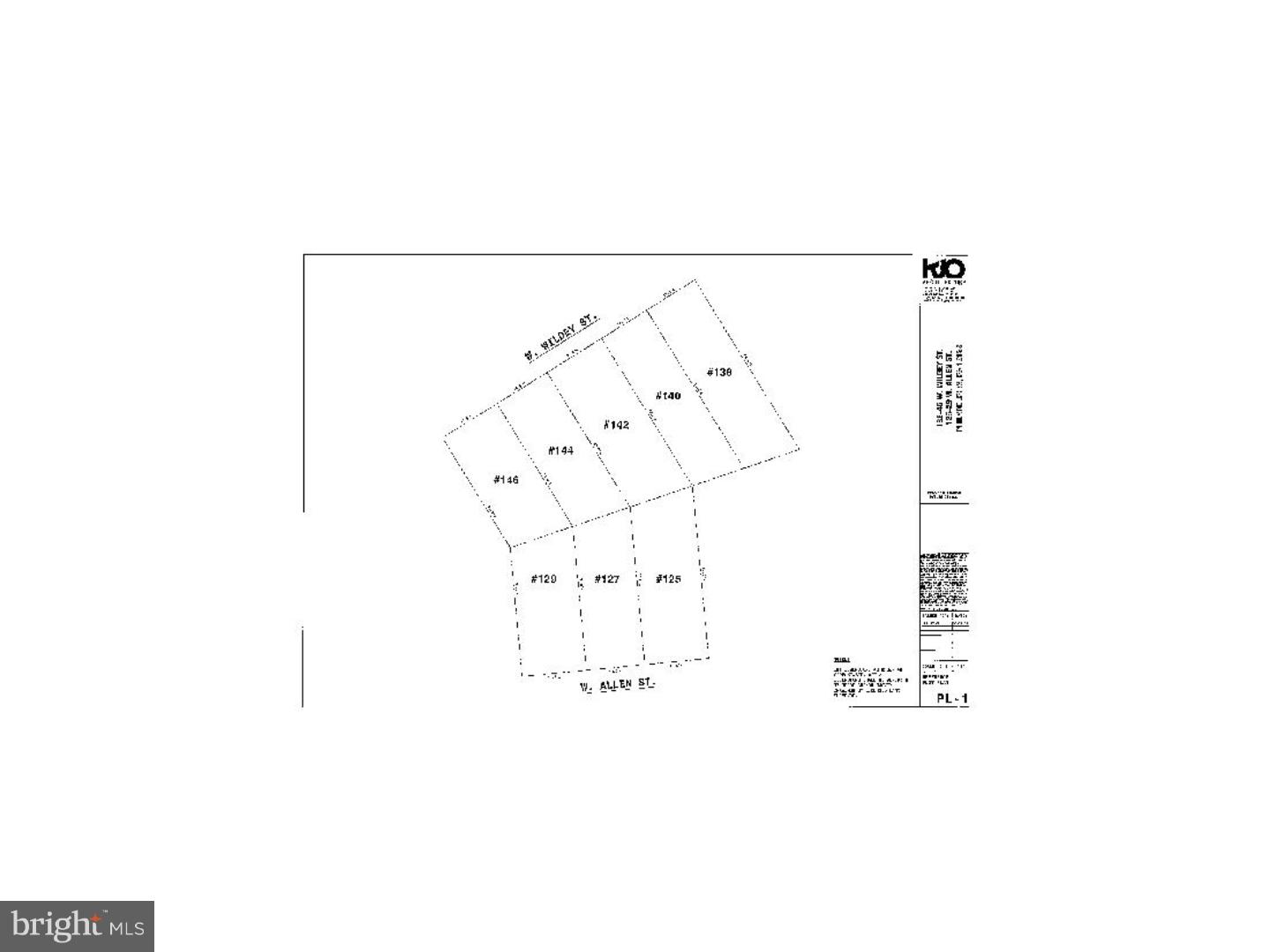 Irregular lot 138-146 W Wildey (80x50) includes 125 W 127 129 W Allen (51x46) Measurements are not exact. Plot Plan Above