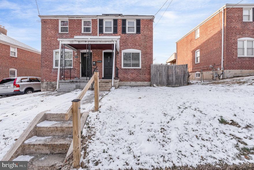 Welcome to this lovely, semi-detached, porch-front home in Baltimore County, just minutes to parks, schools, shopping, restaurants, religious institutions, and major roads like Loch Raven, Perring Parkway, and I-695. The first floor is comprised of a spacious living room and a large gourmet kitchen with plentiful storage. Kitchen has white cabinets, stainless steel appliances, and even has a washer dryer combo in it. The kitchen opens on to the rear patio which is perfect for entertaining. The yard is fully fenced and contains 2 sheds- a she shed (or office/yoga studio/art studio) and a standard shed to store the yard related items. The second floor has two bedrooms and one bathroom. The lower level has a family room (or 3rd bedroom) and a full bath, a full-size stackable washer and dryer, and a storage room. The house has Tesla solar panels, so your future electric bills will be negligible. Schedule your showing today! This will not last long.