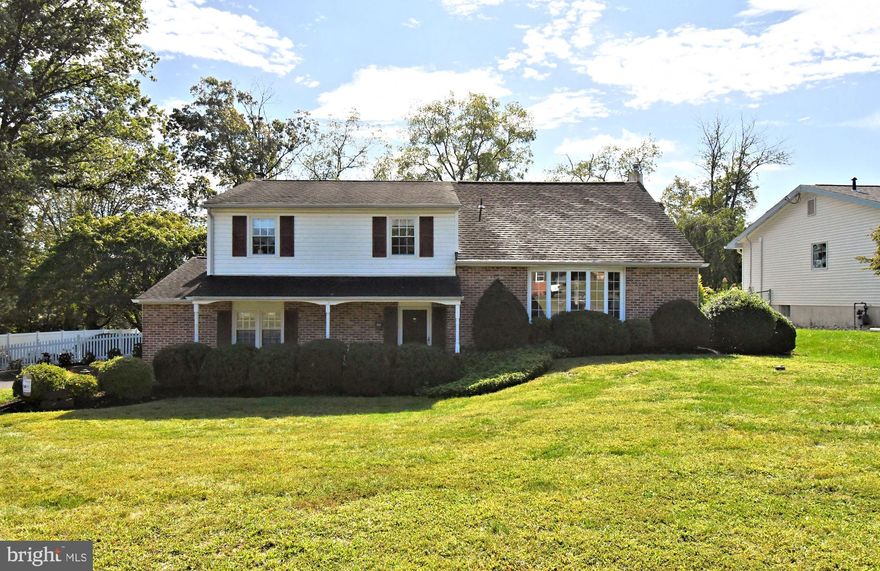 Well-Maintained 4 Bedroom, 2.5 Bath Single-Family Home on nearly half an acre towards the end of a dead end street!  Step into this bright and spacious home featuring a sun-drenched living room with a large bay window and fresh paint, seamlessly flowing into the dining area—creating an inviting, open-concept space perfect for everyday living and entertaining.  The adjacent kitchen serves as the heart of the home, complete with a breakfast area, recessed lighting, ample cabinetry, and a convenient built-in desk—ideal for homework or household planning.  Downstairs, the expansive lower level offers a warm and welcoming family room with exposed wood beams, a beautiful brick fireplace, and a wall of windows that flood the space with natural light.  A powder room and large pantry, offering lots of storage,  complete the lower level.  From here you can enter the well-kept 1 car garage or step directly out to the large, fenced-in backyard, where you'll find a covered porch perfect for relaxing or entertaining year-round, a storage shed, and a gazebo.   You can also access the full basement from this level.  Upstairs, you’ll find four generously sized bedrooms, including a spacious primary suite featuring dual closets and a private full bath. A large hall bathroom serves the other 3 bedrooms.  Additionally, the driveway was repaved in 2024, the central air was installed in 2022, and there is already a hookup for a generator.  Don’t miss this opportunity to enjoy space, comfort, and convenience in one beautiful package!