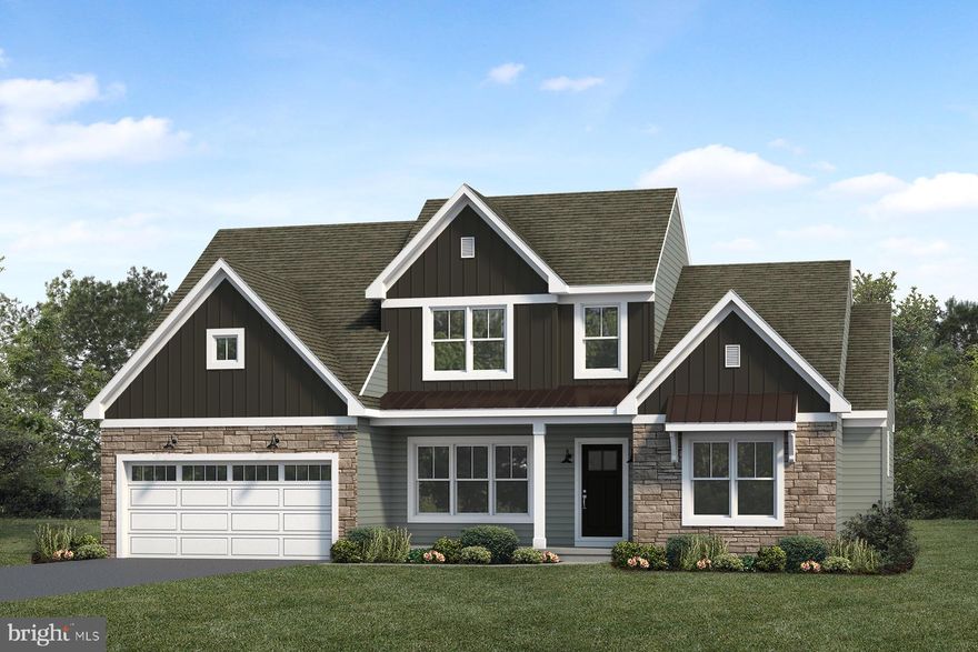 UNDER CONSTRUCTION – AVAILABLE THIS SUMMER: This thoughtfully designed 2-story home with a first-floor owner’s suite features an inviting front porch, a grand 2-story foyer, and 9’ ceilings on the first floor. The 2-car garage opens to a mudroom complete with a built-in bench and laundry room access. Stylish vinyl plank flooring flows from the foyer to the main living areas with a carpeted study to the front of the home. The formal dining room accented by wainscoting and chair rail detail opens to the kitchen, well-appointed with stainless steel appliances, quartz countertops, a tile backsplash, two-tone cabinets, and a large pantry. The sunny breakfast area provides access to the rear patio. Adjacent to the kitchen is a bright, 2-story family room with a vaulted ceiling, warmed by a gas stone fireplace. The spacious owner’s suite on the first floor boasts a tray ceiling accompanied by a private bathroom with a tile shower, double bowl vanity, and an expansive closet. On the 2nd floor are 3 additional bedrooms and a full bathroom.