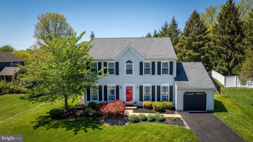 Located in the desirable Green Ridge Meadow community within the Central Bucks School District, this well-maintained Colonial offers 4 bedrooms, 2 full baths, and 1 half bath with numerous recent updates throughout. The first floor features all new luxury vinyl plank flooring, tile flooring in the family room, and new carpeting in the bedrooms, stairs, and hallway. Fresh paint throughout the home gives it a bright, move-in ready feel. The kitchen includes granite countertops, maple cabinetry, and a spacious eat-in area perfect for everyday living and entertaining. The finished basement adds additional living space and features new carpeting and fresh paint. The primary suite features cathedral ceilings, double sinks, a large closet, tiled shower, and a relaxing soaking tub. Additional highlights include a 1-car garage, newly paved driveway, and a fenced-in backyard with a paver patio, perfect for outdoor entertaining. Situated on a cul-de-sac, this home offers a great combination of comfort, style, and functionality in a sought-after neighborhood.