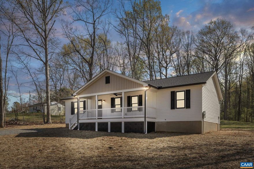 Spring into your brand new home today! This new construction is 100% complete and ready for you to call home. Rare opportunity to purchase this 1,500sqft rancher tucked away on 10 lots totaling 1.8 acres in the town of Mineral! Home features 3 bedrooms, 2 full baths, and the perfect split bedroom layout for everyone's needs! Light filled kitchen with a center island, soft close cabinetry, granite counters and stainless appliances. Refrigerator included! LVP flooring throughout for easy maintenance. Attached en-suite and a massive primary closet. Full front porch and a back deck to enjoy the peaceful setting of the large lot and gorgeous mature trees! Public water, no HOA, and just minutes to the Town of Mineral make this one a must see!