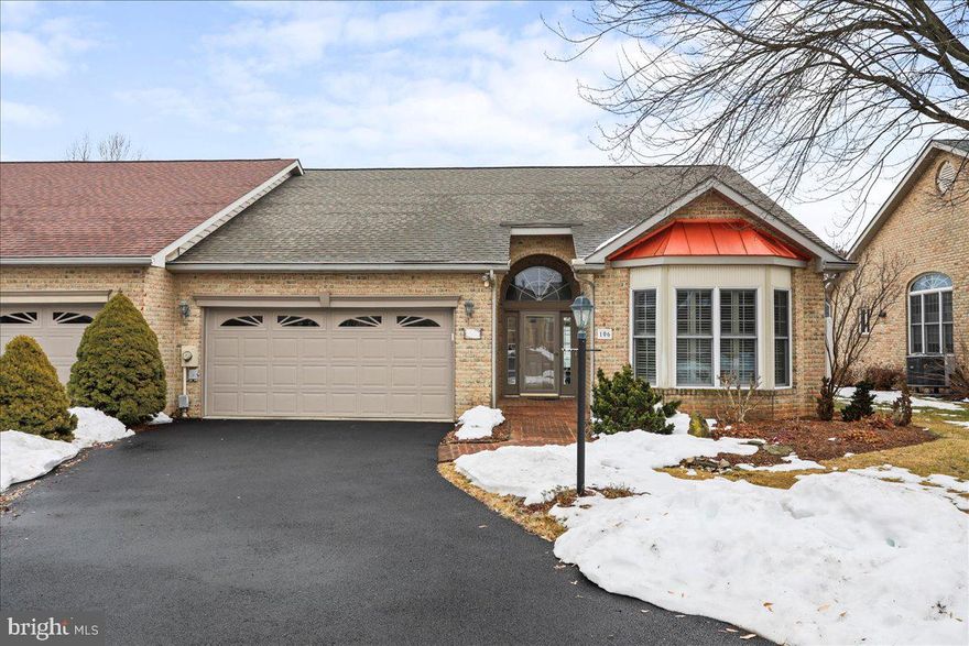 Welcome to stylish one level living at it's finest! This beautiful brick Villa is located in the highly-sought after, amenity rich community of Spring Mills. This upscale villa offers cathedral ceilings, a gorgeous ceramic tiled entrance way, two large bedrooms, two full bathrooms, a semi-open concept kitchen with upgraded stainless steel appliances, separate dining room, and oversized comfortable living room with a fireplace.  The primary bedroom has a huge walk-in closet, a large ensuite bathroom with an extended vanity. The HVAC and water heater were replaced in 2024, the roof was done in 2017. Outside you will find a private back yard with a beautiful brick patio where you are sure to enjoy your spring, summer and  fall evenings.  The Spring Mills Community itself offers walking paths, Olympic sized swimming pool, tennis courts, pickle ball courts, and fun & engaging community activities. Located just minutes from I81, fine dining, shopping, doctors offices, and so much more! This home is perfect for the downsizer or busy professional on the go!