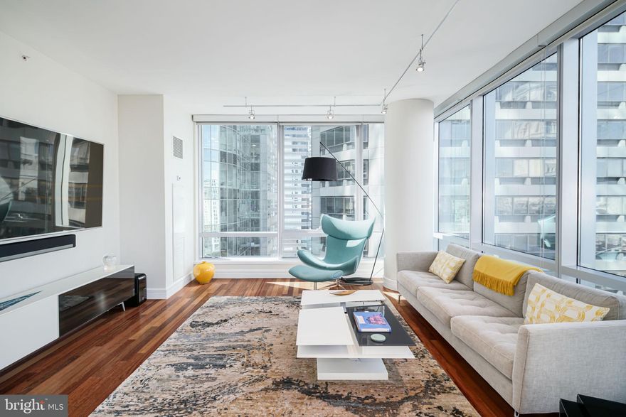 This magnificent two bedroom, two and a half bath residence with incredible views of City Hall and Dillworth Park is not to be missed!  Perfectly situated in the Rittenhouse and Avenue of the Arts area, this deluxe residence is steps away from fine dining, one of a kind shopping, world-renowned cultural destinations, and exciting nightlife.