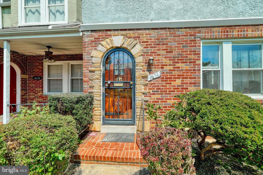 Large 1900+ finished square feet end-of-group town house in Historic Hunting Ridge community.  Two minutes away from Gwynn Oaks Trails.  Stylish hardwood floors in living room & dining room, updated kitchen with granite counters, stainless steel appliances & gas range.  Double pane windows, blinds, recessed lighting, rear walk out to off street parking.  Fenced rear and side yards.  Attached shed in rear (former garage).  Central A/C can be added for the right price.