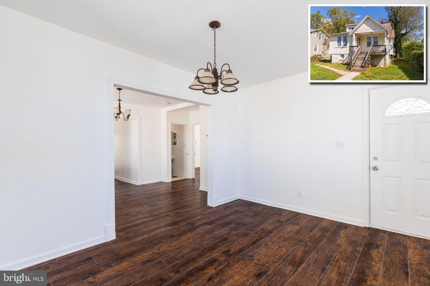 MOVE IN READY DETACHED HOME WITH OVER 1,600 SQ. FT. OF LIVING SPACE AND LARGE YARD!  Vinyl wood flooring throughout, spacious living room, separate dining room, 2 main level bedrooms w/ 1 full bath, upper level bedroom w/ a walk-in closet, fully finished basement w/ family room, 2 additional bedrooms, and 2nd full bath, large rear yard and driveway parking!