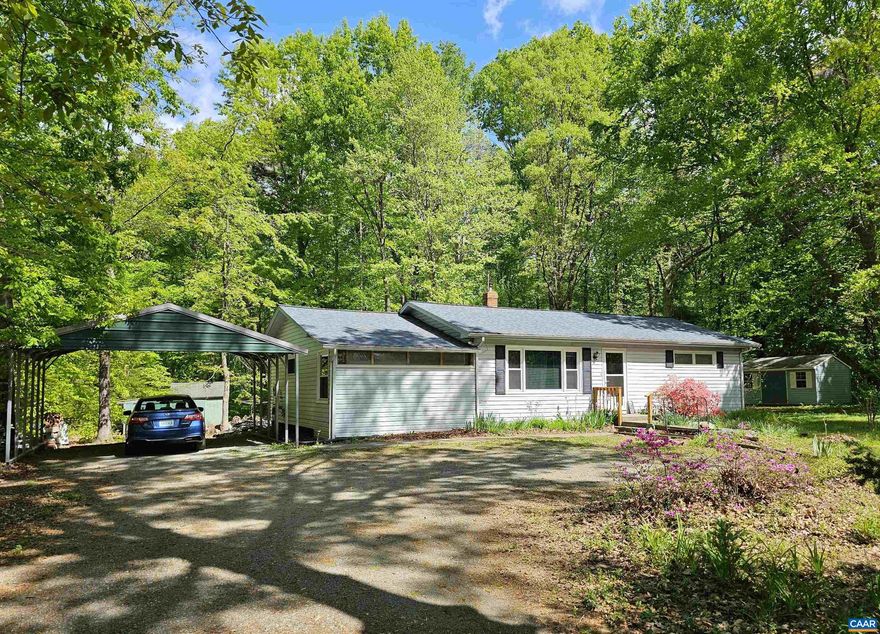 Adorable single-level home situated on just over 2 acres and only 3 miles to Route 29 in Ruckersville! Home features 2 bedrooms, 1 full bath with large walk-in shower, spacious bonus room addition offering numerous possibilities, mini-split heating & cooling, as well as a beautiful woodstove located centrally in the home for those chillier days & nights. Rear deck offers a great place to escape and enjoy your peaceful backyard surrounded by wooded privacy. Don't miss this opportunity to own a place to call your own at a great price and super convenient location!