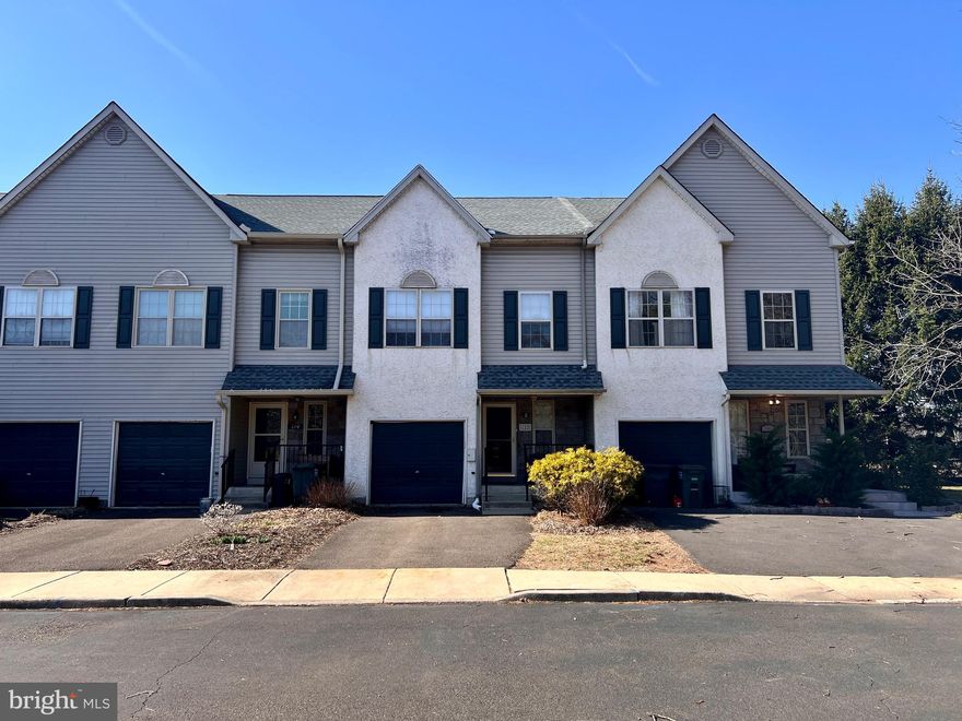 RELO READY / Low association fees... Quick possession OK!  Welcome to this stunning Willowbrook townhouse in Upper Southampton Township, in beautiful Bucks County, PA.  In impeccable condition, this very warm and inviting home boasts spacious rooms throughout with mostly Brazilian Cherry like hardwood flooring on first level with a very well designed first floor plan w/open Living Room/Dining Room areas, Eat-in Kitchen with white timeless refinished cabinetry, new hardware, updated GE stainless steel appliances, sliders to rear deck, having convenient powder room with pedestal sink and updated toilet, and access to front porch, rear deck,  finished lower level basement and built-in garage. The second floor consist of a Primary Main Bedroom with vaulted ceiling and large ceiling fan with remote, display shelf area above wall of closets and bi-fold doors, a Primary Full bathroom suite with Jetted tub, walk-in enclosed tile shower, updated toilet behind privacy half wall, and vanity sink and  tile floor; Second floor hallway has laundry area, full bathroom with tub w/shower and tile  surround and tiled floor, the 2 additional front bedrooms have good size closets w/organizers. A walkup staircase to 3rd level Loft /Office and/or potential 4th bedroom offers plenty more room for everyone. Step outside to enjoy the covered front porch or entertain guests on the rear deck. The built-in one-car garage adds convenience, while the fully finished lower level is perfect for recreation, game day, with dry bar area and walk-in/storage closet, and cozy gas fireplace. Great location in Southampton…  Soccer fields, Community center, Parks, Golf range, Dairy Queen, Coffee shops, & several shopping centers are all a short commute.  Make your appointment today!