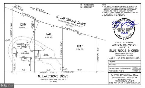 Vacant Land For Sale - LOT 1247 N Lakeshore Dr<br/> LOUISA, VA 23093