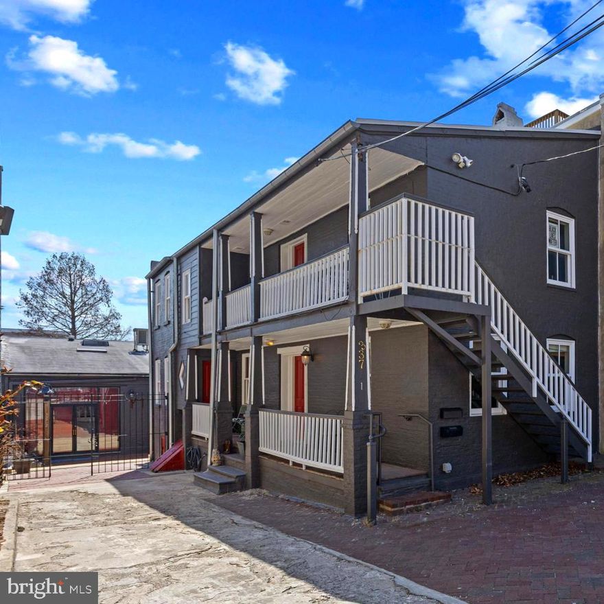 Historic Landmark in Federal Hill – 

Rarely does a property of this historical significance and character become available in the heart of Federal Hill. Located on "The Hill," 337 E Hamburg Street is a true landmark, once home to General Butler during the Civil War. This unique property offers two distinct residences, making it an ideal opportunity for an owner-occupant, investor, or multi-generational living.

The main house, built in 1790, exudes charm and historic elegance. Featuring two bedrooms and one and a half baths, this home is filled with original details, including a wooden ceiling in the dining room, a tin ceiling in the kitchen, and a decorative fireplace. The inviting living and dining spaces create a cozy and intimate atmosphere, while the eat-in kitchen adds to the home's functionality. Two porches offer additional outdoor living space, perfect for relaxing or entertaining. A small basement, which once housed prisoners during the Civil War, adds a fascinating historical touch to the home’s already rich character.

The second residence ( For Rent ), a former barn that was converted years ago, offers an incredible living space with soaring 22-foot ceilings, exposed beams, and stunning stained glass accents. This home, fronting Grindle Street, boasts three spacious bedrooms and two full baths. The massive living room and open-concept kitchen create a dramatic and inviting space, ideal for entertaining. Additional rooms provide flexibility for a home office, playroom, or even an extra bedroom. A charming front porch completes the picture, offering a welcoming entrance to this one-of-a-kind residence.

Located in the sought-after Federal Hill neighborhood, this property is just minutes from the Inner Harbor, Baltimore Aquarium, Oriole Park at Camden Yards, M&T Bank Stadium, and major commuter routes, including I-95. With its blend of historic charm, unique architecture, and unbeatable location, this is a rare opportunity to own a truly special property in one of Baltimore’s most vibrant communities. Don’t miss your chance to experience the character and history of this incredible home—schedule your private showing today! Don't forget there is parking for 4 vehicles!!!