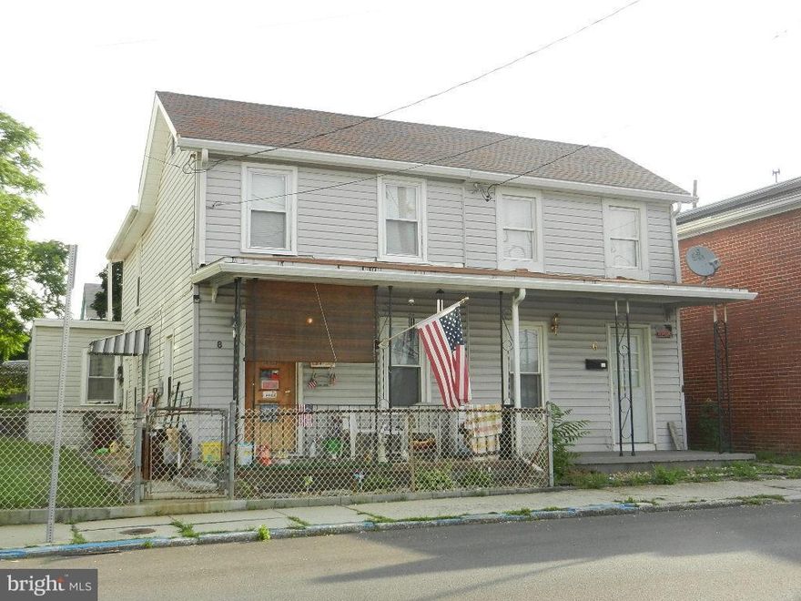 Excellent income producer, with each side having two bedrooms, modern bath and kitchen, plus front & rear porches and small rear yard. 8 has been occupied by same tenant from many years, while 6 is currently vacant and can be seen anytime.