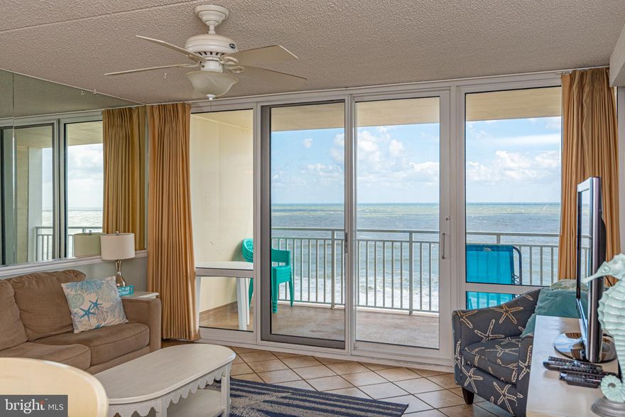 Wake up to the sound of the surf and sweeping views of the Atlantic from this beautifully appointed 2-bedroom, 2-bath oceanfront condo at The Carousel. Featuring stainless steel appliances, tile flooring throughout the main living spaces, and luxury vinyl plank flooring in the bedrooms, this home blends modern comfort with coastal charm. The open layout flows seamlessly to a private oceanfront balcony—perfect for morning coffee or evening relaxation as you watch the waves roll in.

You will also enjoy amazing sunsets from your shared balcony overlooking the beautiful Assawoman Bay


Enjoy resort-style living with amenities that make The Carousel one of Ocean City’s most beloved destinations. The community offers indoor and outdoor pools, a relaxing hot tub, a pool bar, sauna, restaurant and bar, café, convenience store, gift shop, two game rooms, a pirate ship playground, fire pits, and a movie theater room. There’s fun for all ages with a kids’ summer day camp and family movie nights right on the beach.

Conveniently located near shopping, dining, and entertainment, this oceanfront condo delivers the perfect combination of comfort, convenience, and year-round enjoyment. Whether you’re searching for a beach getaway, a family-friendly vacation spot, or a smart investment property, this home offers the best of Ocean City’s coastal lifestyle.