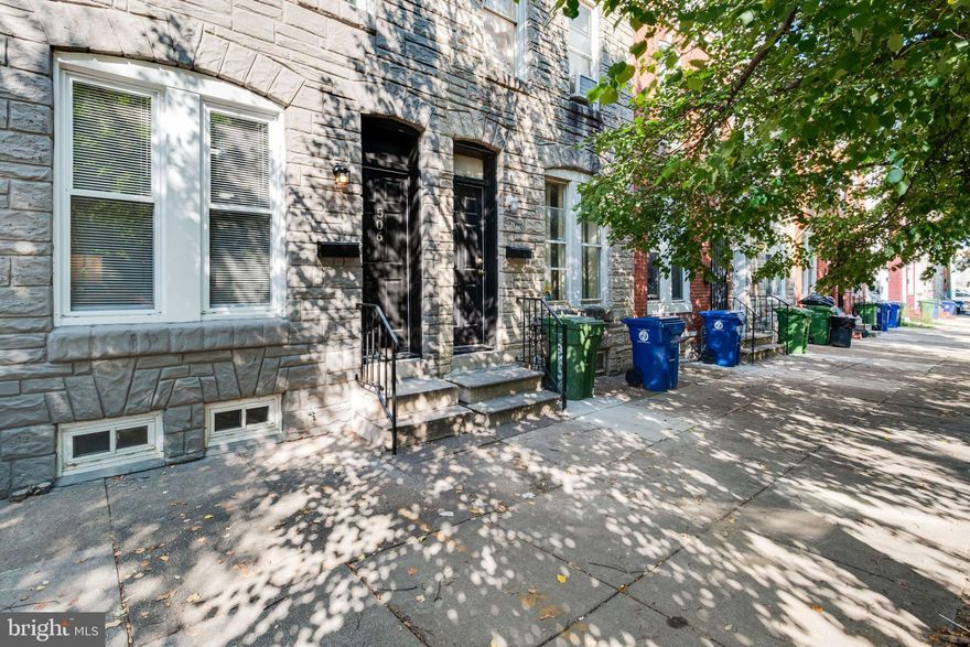 Perfect starter home or great for an investor. This newly remodeled home features all new kitchen cabinets, granite countertops, stainless steel appliances and solid flooring on entire first floor. Second floor has two bedrooms and one remodeled bath. Property's backyard is large and house is just a short walk to Johns Hopkins Hospital. Make an appointment to see today.