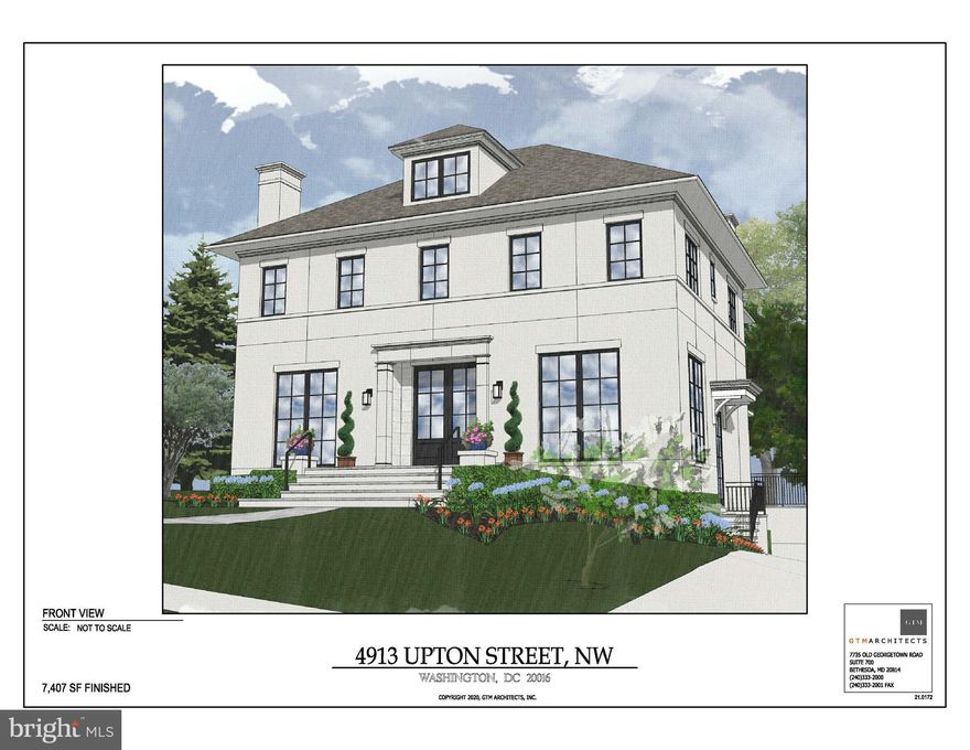 Don’t miss out on this opportunity to build an exquisite custom home with highly sought after Zuckerman Builders and GTM Architects. The home features four levels with just under 7,500 sqft of finished living space and includes a screened-in porch and flat yard, ideal for entertaining or quiet moments in the garden (pool optional). The main level boasts a spacious open floor plan featuring 10.5’ ceilings, an elegant formal dining room with a butler’s pantry and an adjoining formal living room with a fireplace, a private office, and a spacious family room with a fireplace. A 16’ bi-fold door opening from the family room to the screened-in porch creates the perfect space for indoor-outdoor living. The gourmet eat-in kitchen highlights an oversized island, high-end appliances, walk-in pantry, and a breakfast nook. On the second floor, you will find the luxurious primary suite, complete with his/hers walk-in closets and spa-like ensuite bath, along with three additional bedrooms all with ensuite baths, and a conveniently located laundry room. The third floor features an additional bedroom, full bath and a spacious loft creating the perfect hangout space or office. The lower level boasts an oversized recreation room, powder room, exercise room, access to the garage, and an additional bedroom with an ensuite, perfect for an in-law or au pair. Located in the heart of Spring Valley, this house is conveniently situated just blocks from numerous restaurants and shops, and within close proximity to downtown Bethesda and D.C.