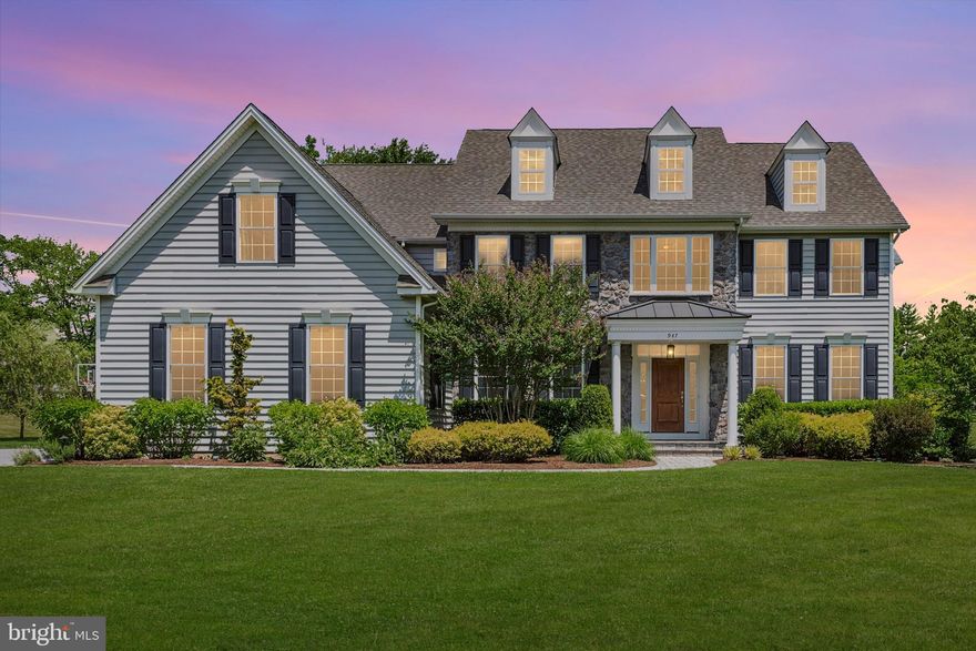 Welcome to 947 Cornwallis Drive, West Chester, PA, a meticulously designed home where every detail has been crafted with elegance and functionality in mind.  This exceptional property boasts a wealth of features that combine luxury with practicality.  This East Goshen home is carefully situated on approximately 2.3 acres just around the corner from East Goshen Park and Applebrook Golf Club. 

As you enter the garage side, you are greeted by a thoughtfully designed mudroom featuring a custom black walnut bench with shelving, perfect for storage and organization.  Tailored under stair storage with a discreet door adds to the seamless blend of style and convenience.  Even a lower set of hooks was perfectly placed for your little ones or pets!  Tile floors lead you to a back staircase, ensuring easy access throughout the home.  
The first floor offers versatility with an office that opens to the rear yard, ideal for work-from-home convenience, and a spacious living room that can easily transform into a playroom or additional office space as needed, all adorned with beautiful hardwood floors.
The heart of the home, the kitchen, is a chef's dream with upgraded hardware throughout, a kitchen island crafted with reclaimed oak and offering seating for up to 6.  High end SS appliances including a Bosch double oven, GE fridge, and a Thermador range with hood.  Soft close drawers, subway tile backsplash, and tall cabinets provide great storage, while a corner, walk in pantry ensures everything has a place. 
Adjacent to the kitchen, the breakfast room/nook features a custom vaulted ceiling creating a cozy atmosphere for casual dining.  The den is a warm retreat with a wood burning FP accented by a mantle and FP surround with reclaimed wood from an Amish barn beam, complemented by custom shiplap walls.  Vaulted ceilings make this an impressive room.
The Dining Room impresses with chair rails, perfect for formal gatherings.
Bathrooms throughout showcase reclaimed cedar highlight walls and plantation shutters adding character and privacy.
Upstairs, hardwood floors continue into the hall where wainscoting adds a touch of classic charm.  The rear stairs feature wood treads complemented by bespoke backing and custom board and batten detailing, extending into the upstairs hallway for a cohesive look.
Bedrooms are designed with comfort in mind, featuring unique custom wood walls and ELFA closets.  The owner's suite is a sanctuary with a tray ceiling, sitting area, and a luxurious ensuite bathroom boasting large sink/vanity tops, a water closet, and a soaking tub center stage.  
Finishing off the top floor is a large sun lit laundry room inclusive of sink, folding area, nooks for laundry baskets, cabinets and folding area.
Utility features include a self cleaning water filtration system, water softener, and geothermal system for energy efficiency, keeping your bills lower.
As an added bonus to the 3 car attached garage, there is a separate 2 car detached garage with bonus storage in the loft, and electricity.   Raised garden beds and a fantastic yard make this outdoors a great place to gather.  A lanai like covered patio with ceiling fan, recessed lighting and phantom screens make this backyard an oasis.  If you prefer to star gaze, just beyond the lanai is the perfect place for your Adirondack chairs to gaze up or enjoy the warmth of a custom outdoor stone fireplace.  There are so many things to love about this custom home that include a neighborhood yet space between homes, a large private yard yet close to so many things, this home is the perfect marriage of "having it all".