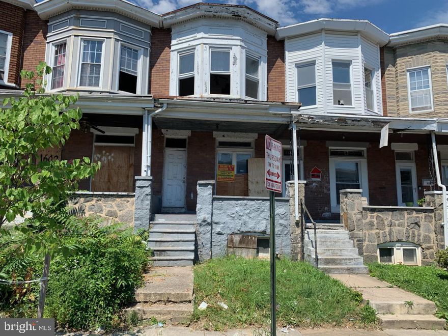 ONLINE AUCTION: Bidding begins 6/17/25 @ 10:00am, bidding ends 6/19/25 @ 12:00pm. List price is the suggested starting bid. Story Porch-Front Shell Townhouse located in the Coppin Heights area of Baltimore City. Residents can enjoy the nearby attractions such as Coppin State University, Mondawmin Mall, Druid Hill Park, Penn North MARC Station, & Baltimore City Community College. Property is Vacant. Easy Access to Major Traffic Artery W North Ave. Deposit: $5,000.