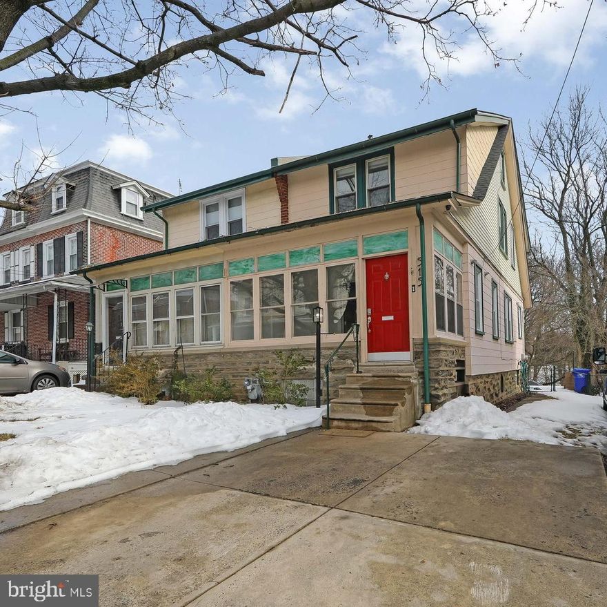 This charming twin home in Cheltenham blends modern convenience with timeless character. Enter through the sunny front porch with French doors that open into a welcoming living room. The first floor features an open layout where the living area flows seamlessly into a spacious dining room and remodeled kitchen. Original hardwood floors and an open wood staircase showcase the home’s classic charm. The updated kitchen offers newer cabinetry, a large island, granite countertops, and stainless steel appliances, and opens directly to a spacious backyard backing to a wooded area—perfect for outdoor enjoyment, entertaining, or play. A convenient first-floor powder room completes the main level. Upstairs, you’ll find three comfortable bedrooms and a full hall bath. A walk-up attic provides additional finished bonus space, ideal for a home office or flexible living area. The full unfinished basement includes laundry, utilities, ample storage, Bilco doors to the backyard, and a brand-new hot water heater. A wonderful opportunity to make this inviting home your own—welcome home.