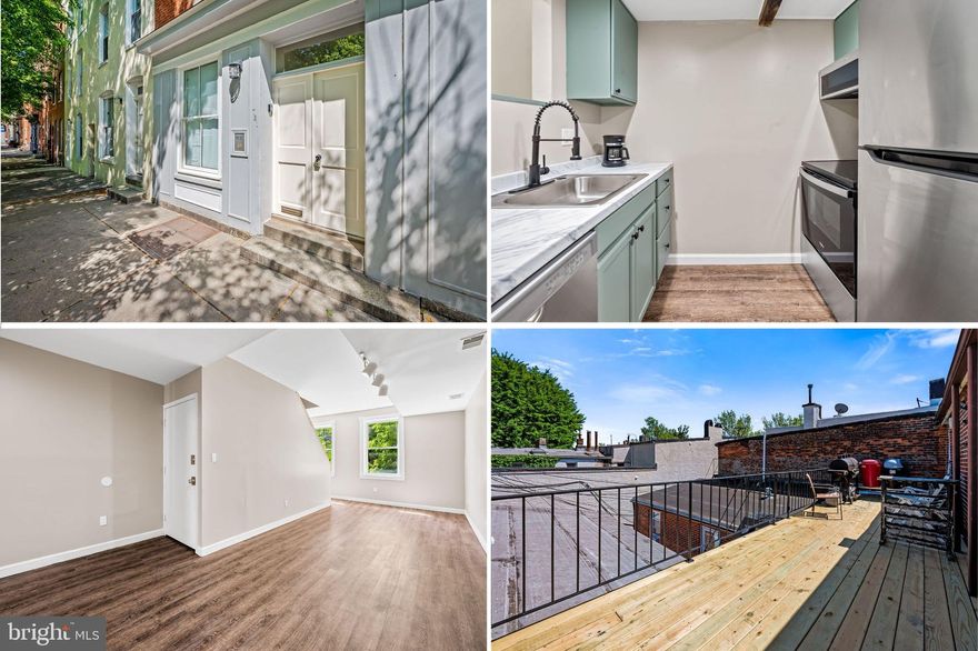 Charming 2-bedroom, 2-bath rental in the heart of historic Fells Point. This updated home features luxury vinyl plank flooring, updated appliances, and a convenient in-unit washer and dryer. Enjoy a spacious layout with two full bathrooms and a rear deck that opens to a shared backyard—perfect for outdoor relaxation. Located just steps from local restaurants, shopping, and the waterfront, this property offers the ideal blend of comfort and city living.