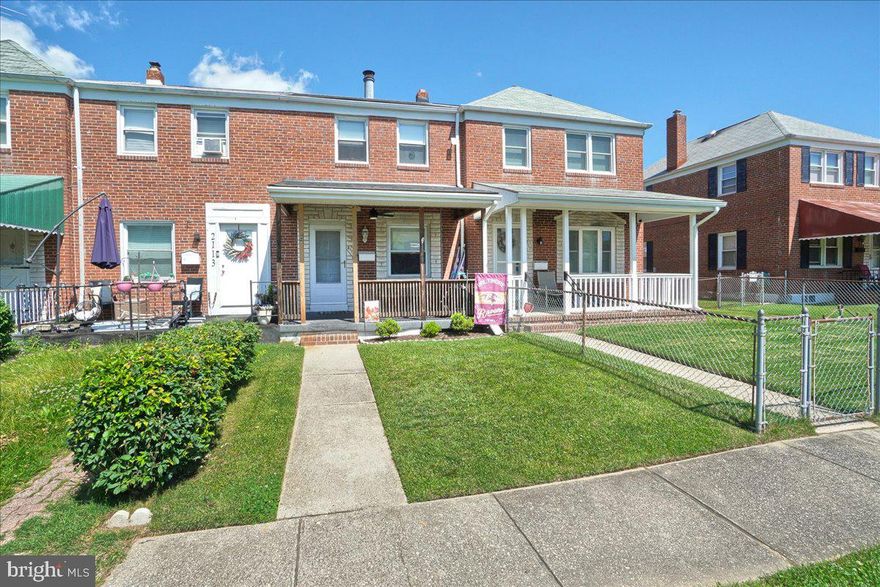 Located in the picturesque community of Hawthorne, where charming brick row homes line the streets and the Middle River flows nearby, this townhouse offers the perfect blend of comfort and convenience. Welcome home to a manicured yard and inviting covered porch, and enter into the front living area, where a cozy fireplace and bright window create an inviting atmosphere for relaxing and hosting guests. The eat-in kitchen features a lovely dining area, a breakfast bar providing additional seating or usable countertop space, and a suite of quality cabinets and updated stainless steel appliances. Ascend the stairs to discover three bedrooms and a full bathroom on the same level. The lower level offers even more flexible finished space plus a half bath, perfect for creating a rec room or generous guest suite. Another partially finished room houses your laundry with LG washer and dryer, and provides ample space for a workshop, gym, or extra storage. Outside, enjoy outdoor living in the comfort of your rear deck with a ceiling fan. The lot extends to a storage shed and a convenient parking space, and an emergency door provides additional basement access. Enjoy year-round comfort and peace of mind, with recent upgrades including a new HVAC system, a replaced roof within the last year, and new roofs on the porches. Within the past two years, all carpet and drop ceilings were replaced, the tub was refinished, and insulation was replaced in the attic. Just moments away from Hawthorne-Midthorne Park, with its green spaces and sport courts, and only a few blocks from Hawthorne Elementary School, shops, and restaurants, this townhouse offers the perfect balance of tranquility and accessibility. Don't miss the opportunity to make this charming Hawthorne gem your own!